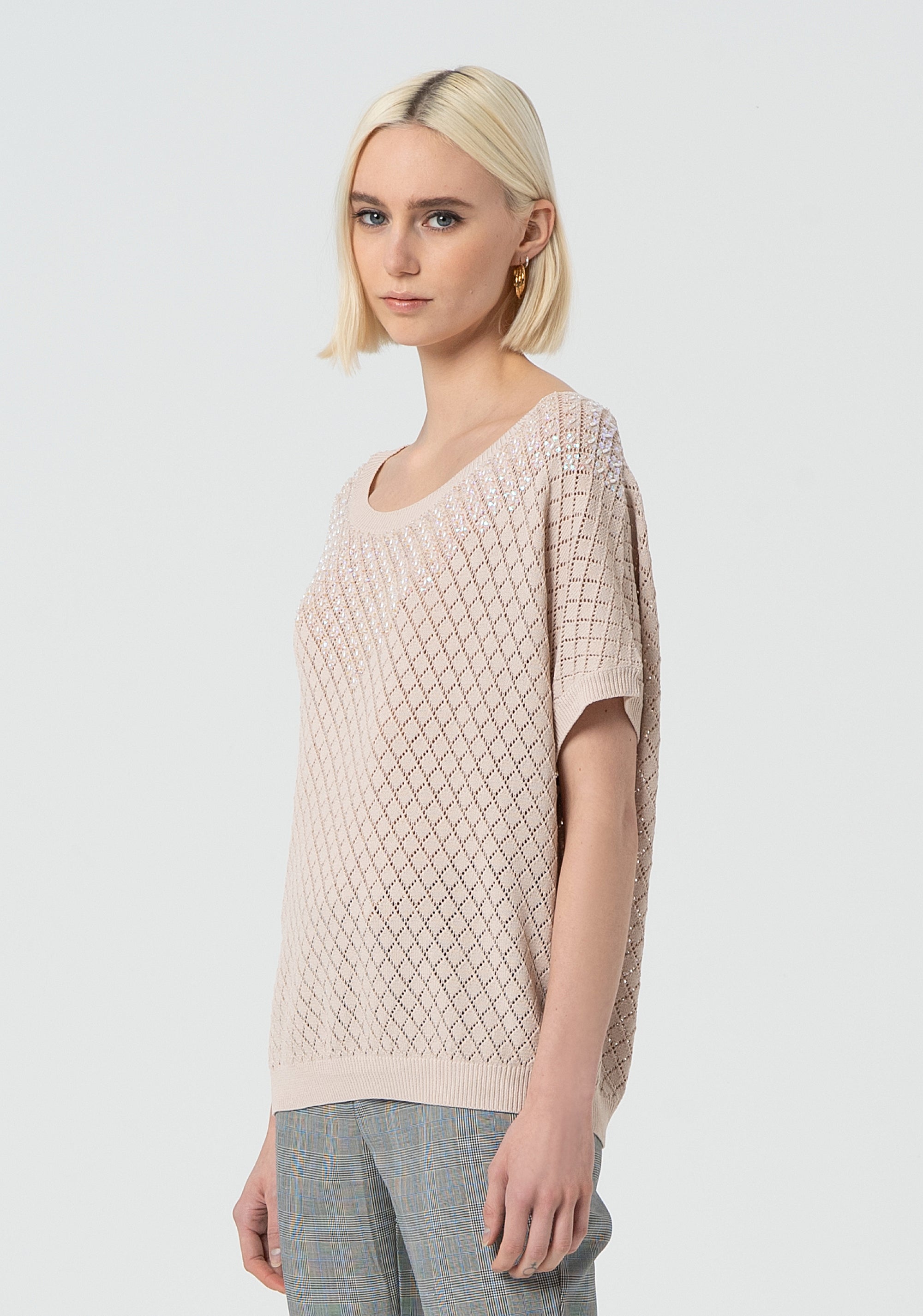 Knitwear loose fit with openwork Fracomina FR25ST7031K417R9-T10-3