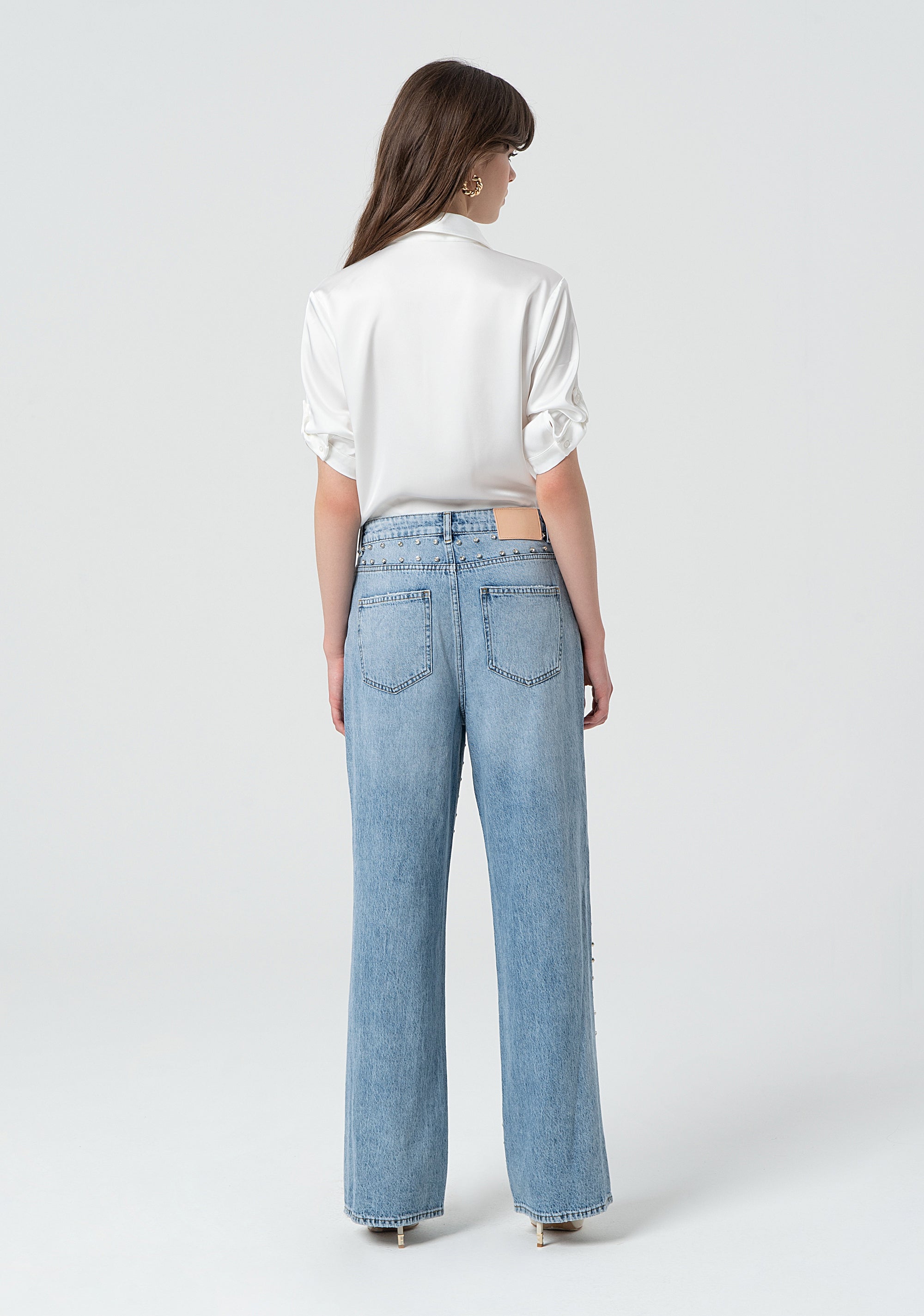 Embellishments jeans straight leg Fracomina FR25SV2007D419R9-437-4
