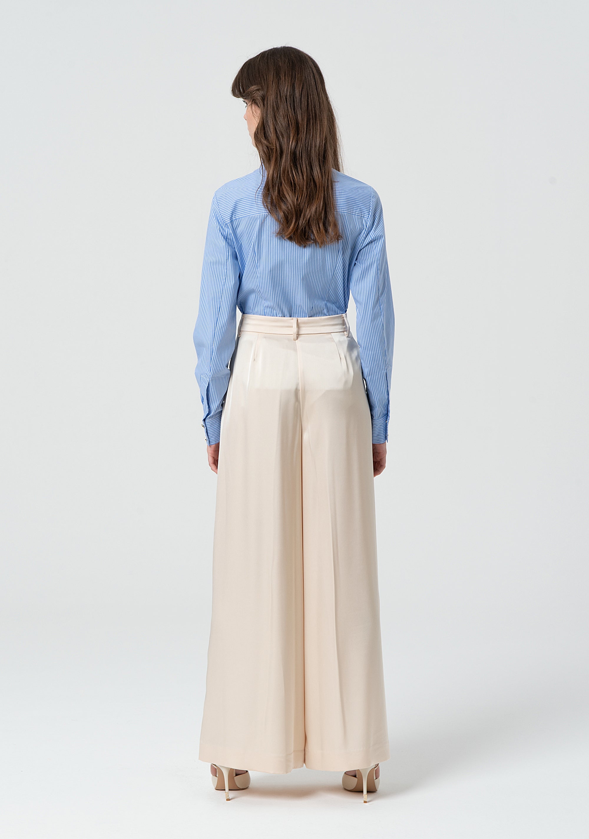 Palazzo pant made in satin Fracomina FR25SV3002W41101-108-4
