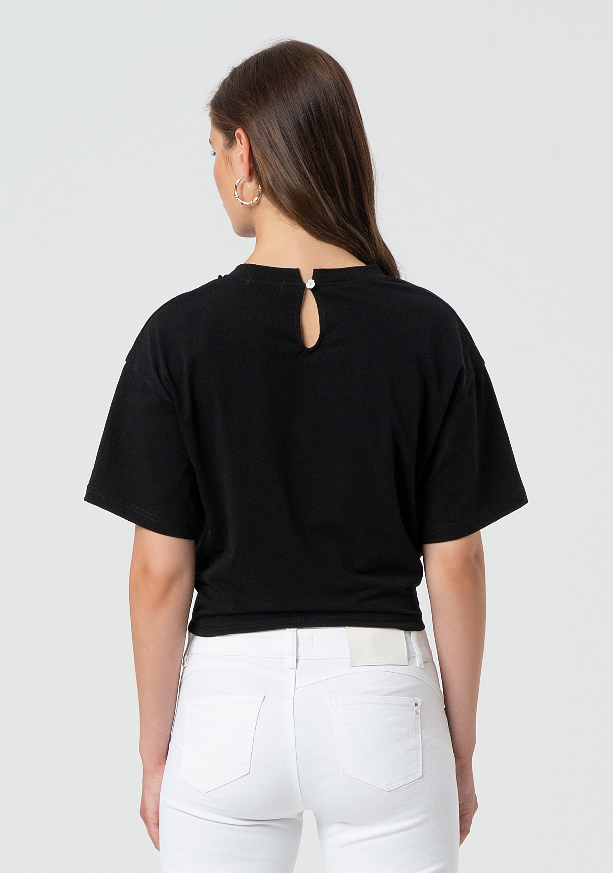 T-shirt regular fit made in jersey with bow at the bottom edge Fracomina FR25SV8000W615R9-108-4_cb03b800-674e-412a-8d2b-4bf3e4a871b4