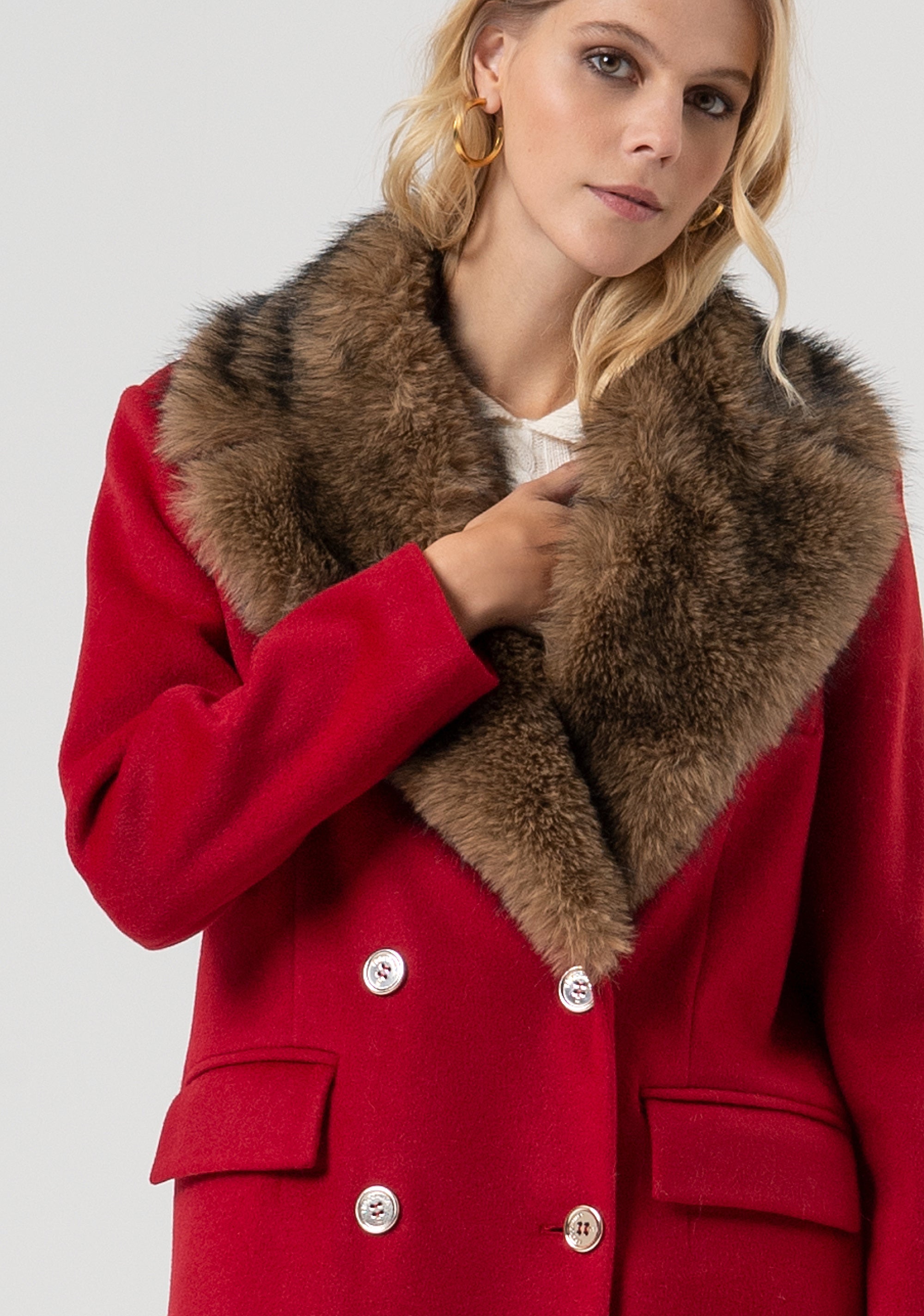 Coat regular fit double breasted Fracomina FR25WC1002W80801-T51-2