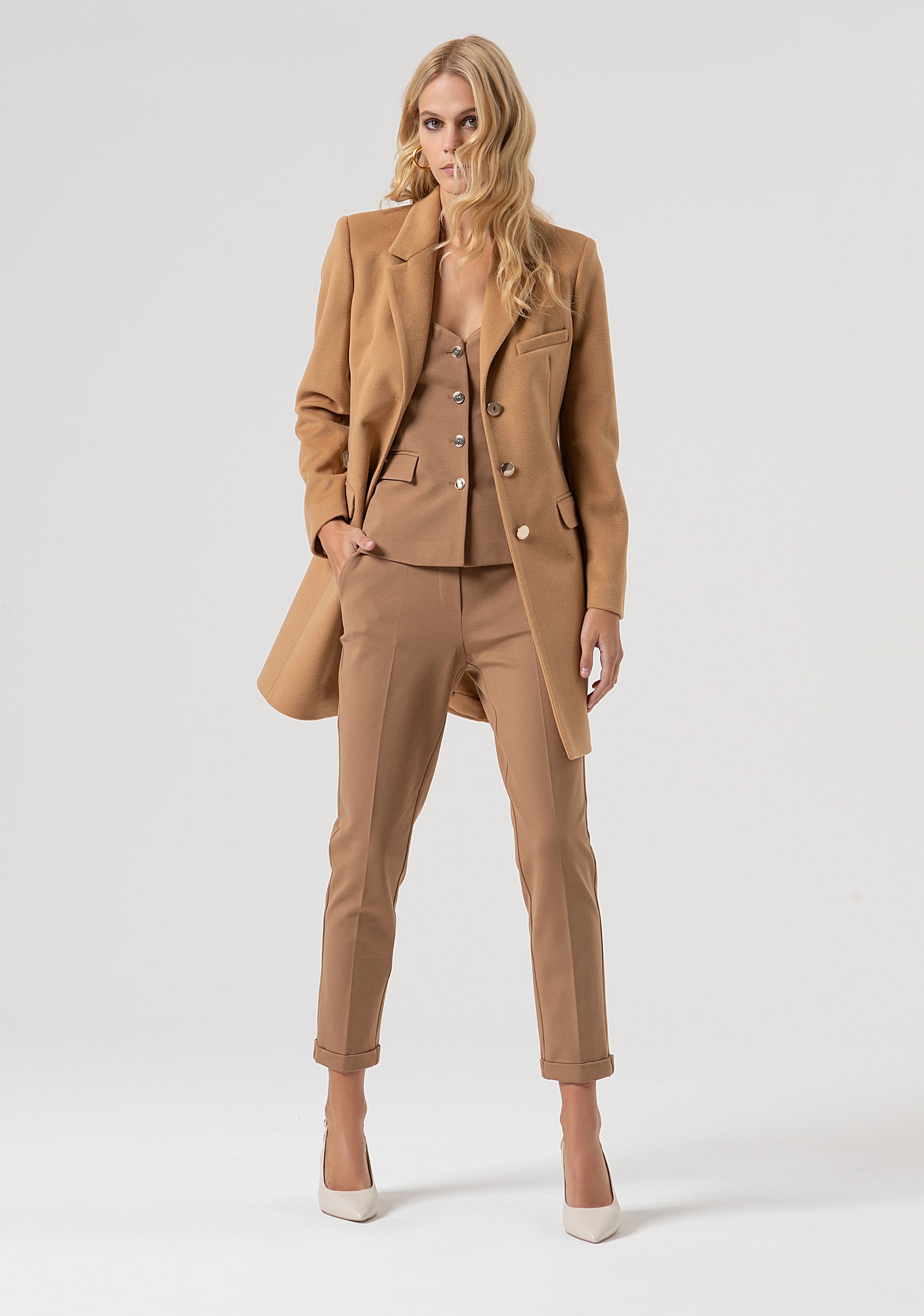 Coat slim fit single breasted Fracomina FR25WC1010W48601-093-5