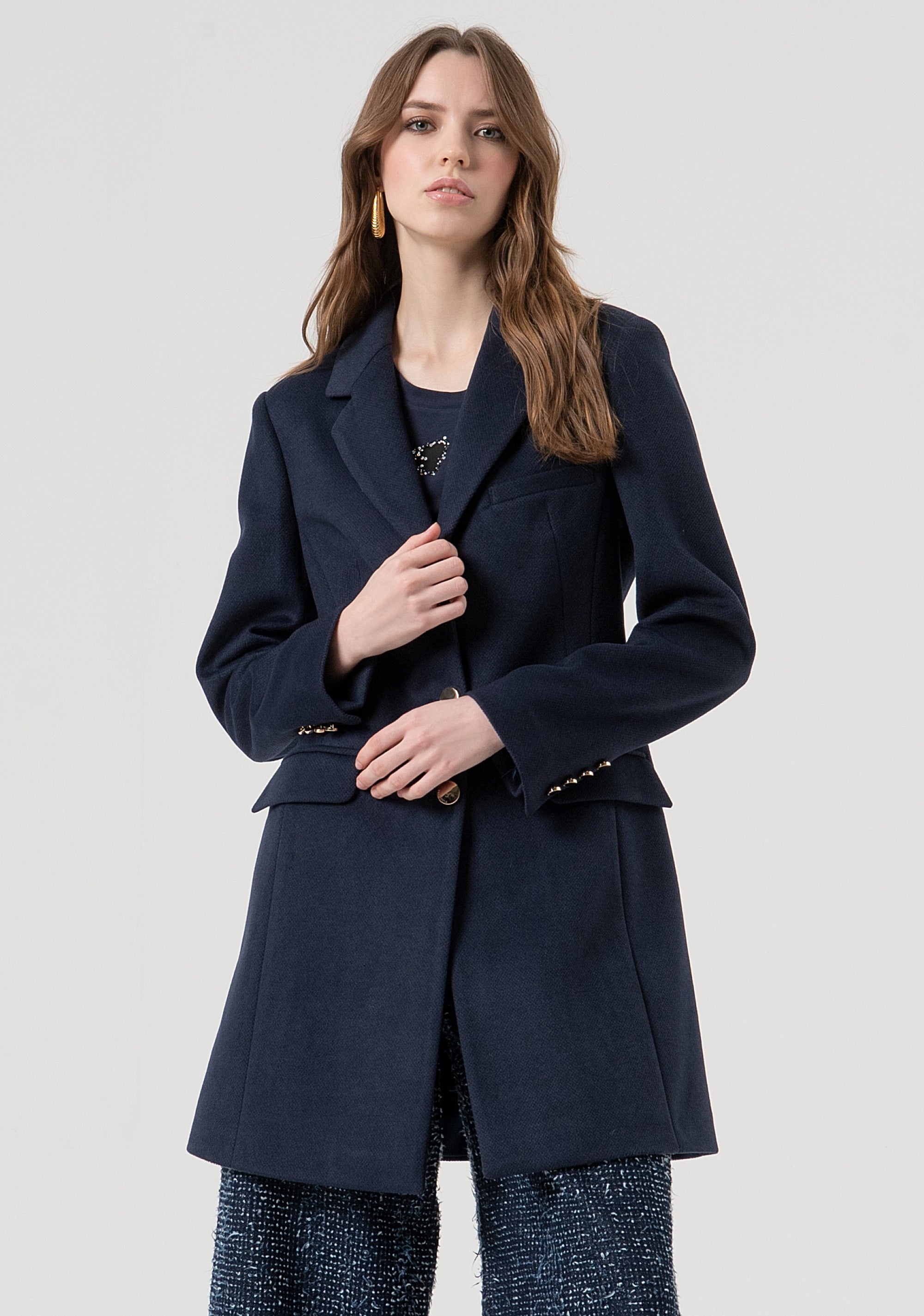 Coat slim fit single breasted Fracomina FR25WC1010W48601-117-1