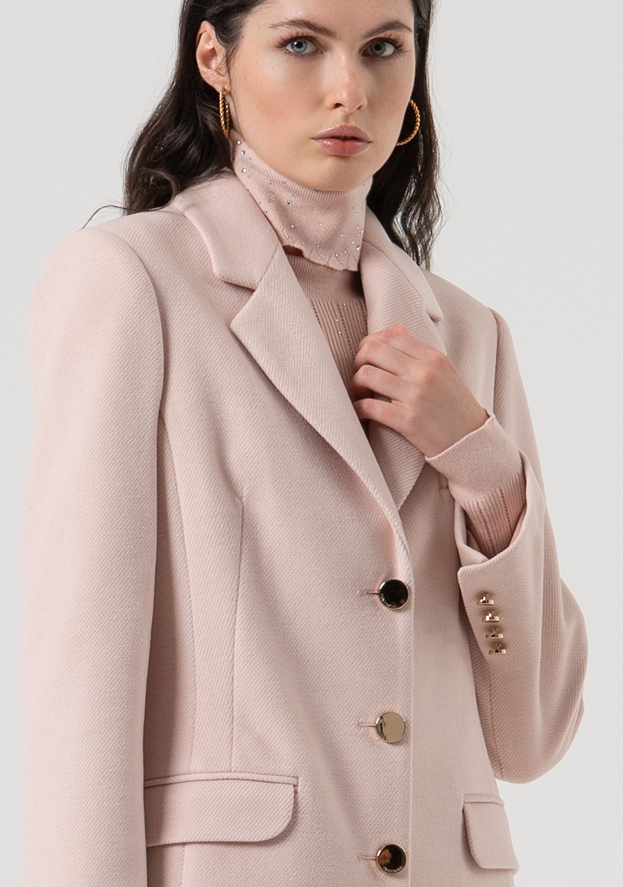 Coat slim fit single breasted Fracomina FR25WC1010W48601-Q93-2