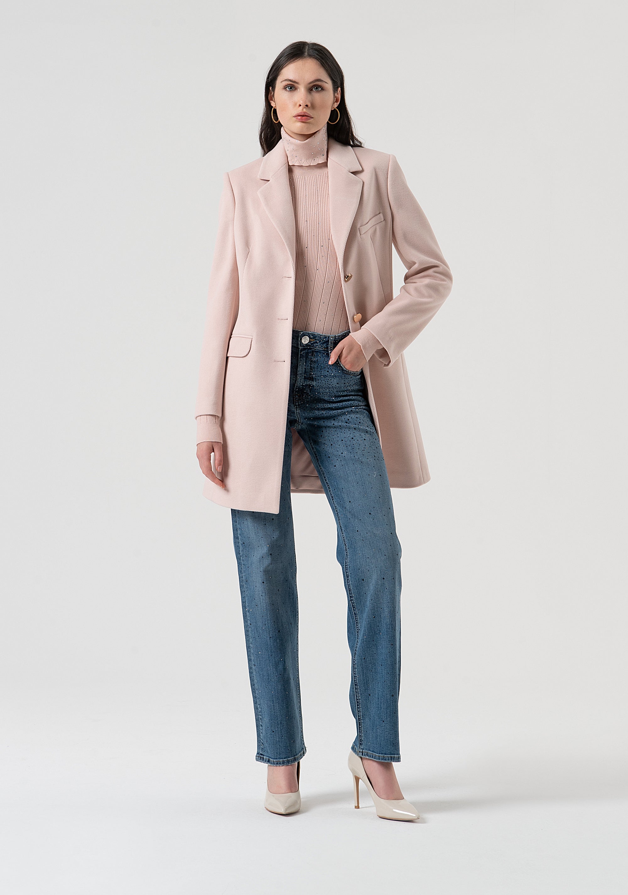 Coat slim fit single breasted Fracomina FR25WC1010W48601-Q93-4