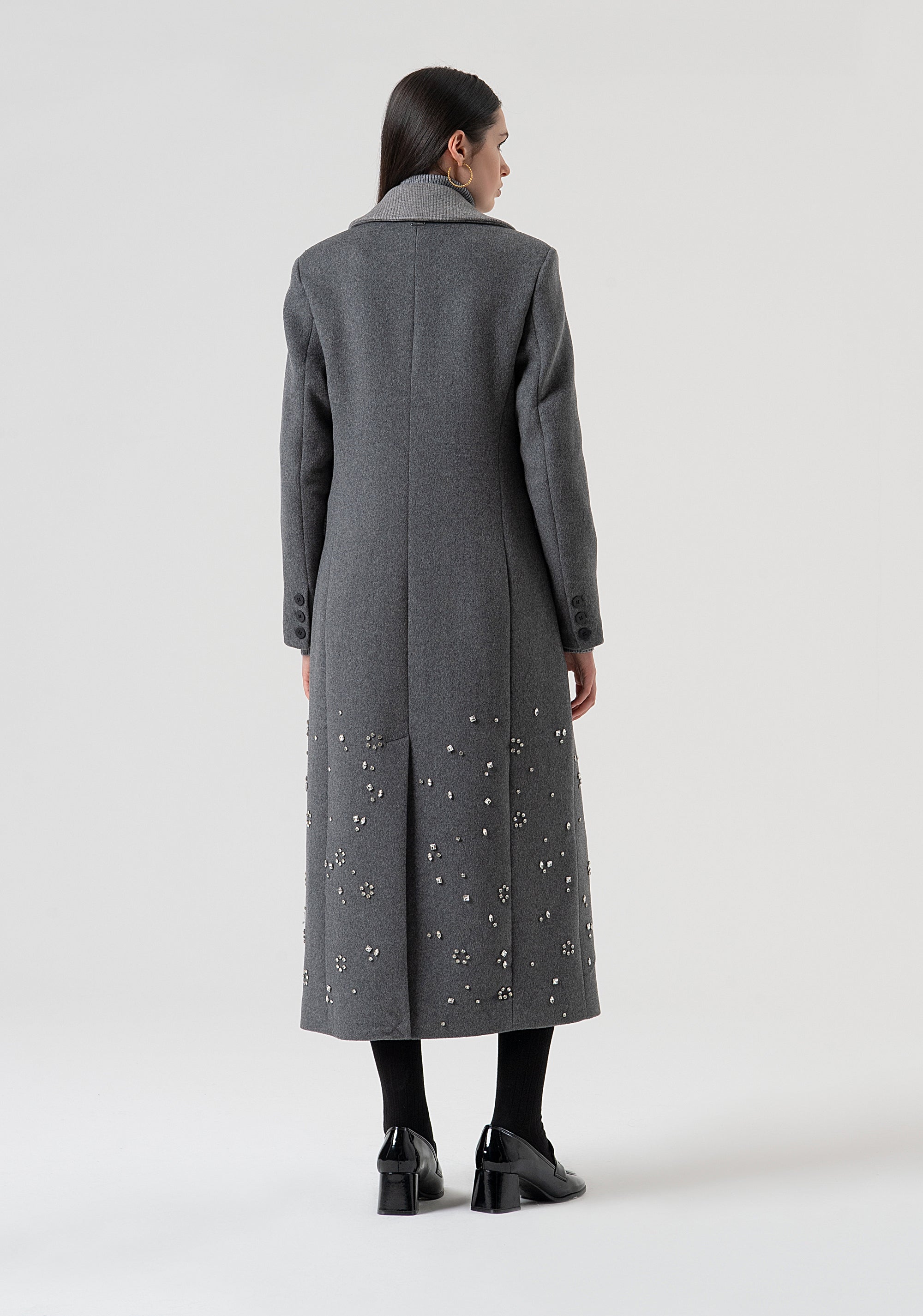 Long coat regular fit with wool Fracomina FR25WC1011W812R9-159-4