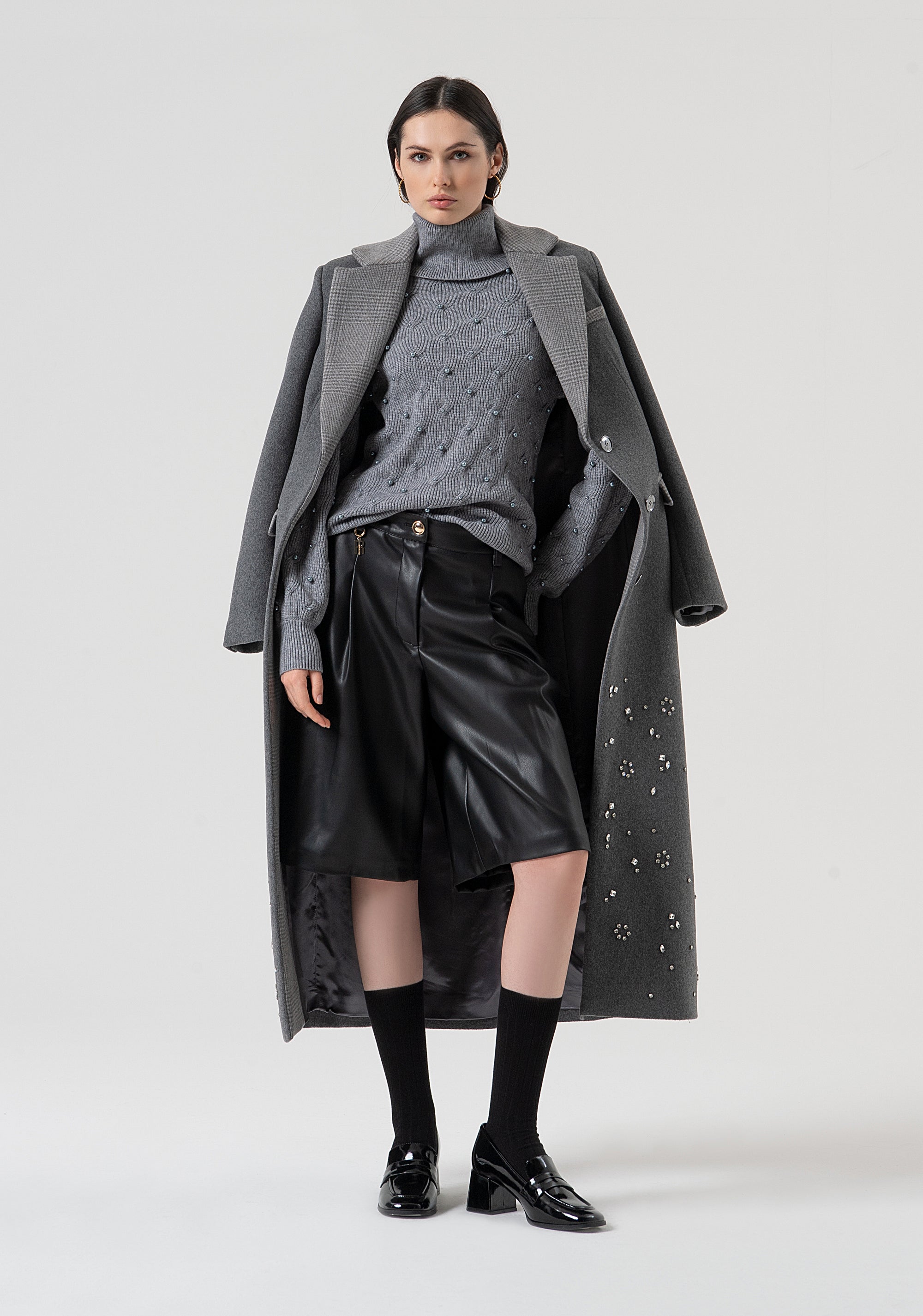 Long coat regular fit with wool Fracomina FR25WC1011W812R9-159-5