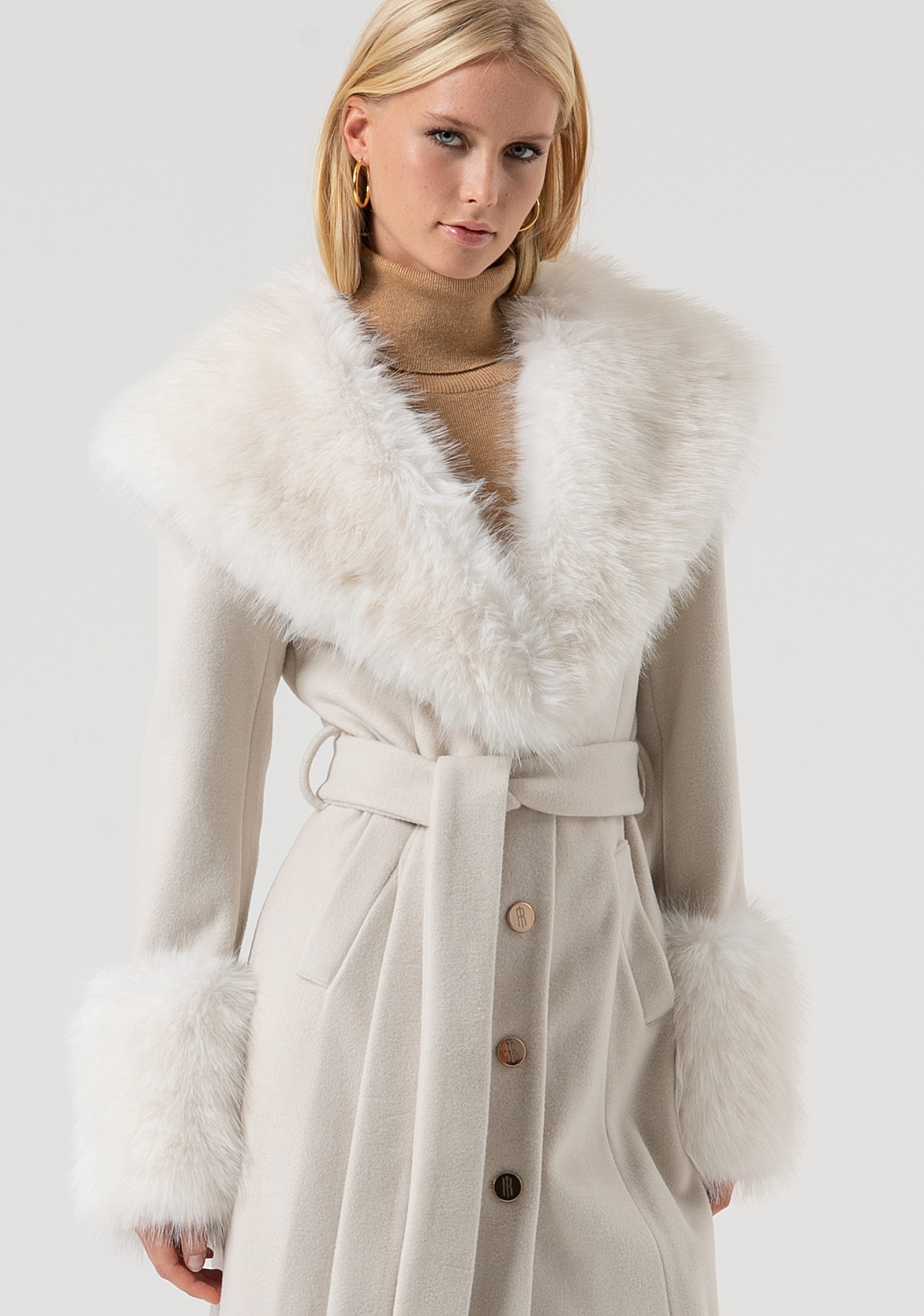 Long coat regular fit single breasted Fracomina FR25WC1019W80801-508-2