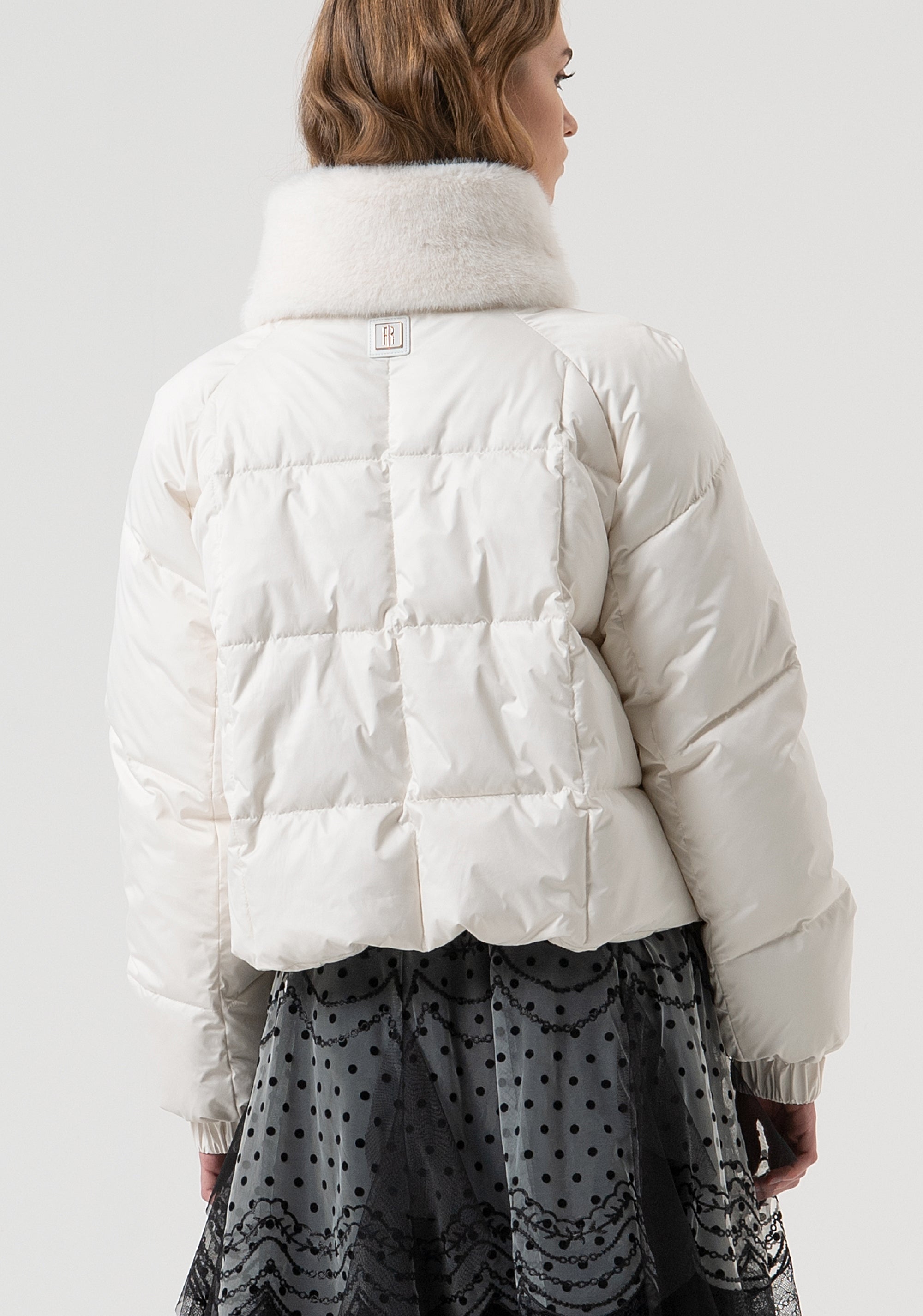 Padded jacket over fit with central zip for opening Fracomina FR25WC3005O42301-108-4
