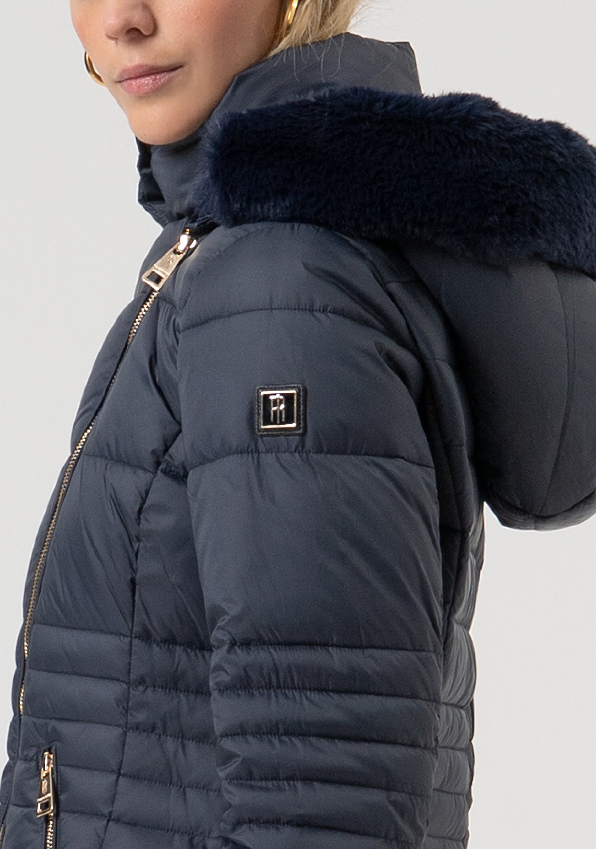 Padded jacket slim fit with hood Fracomina FR25WC3010O45801-117-2
