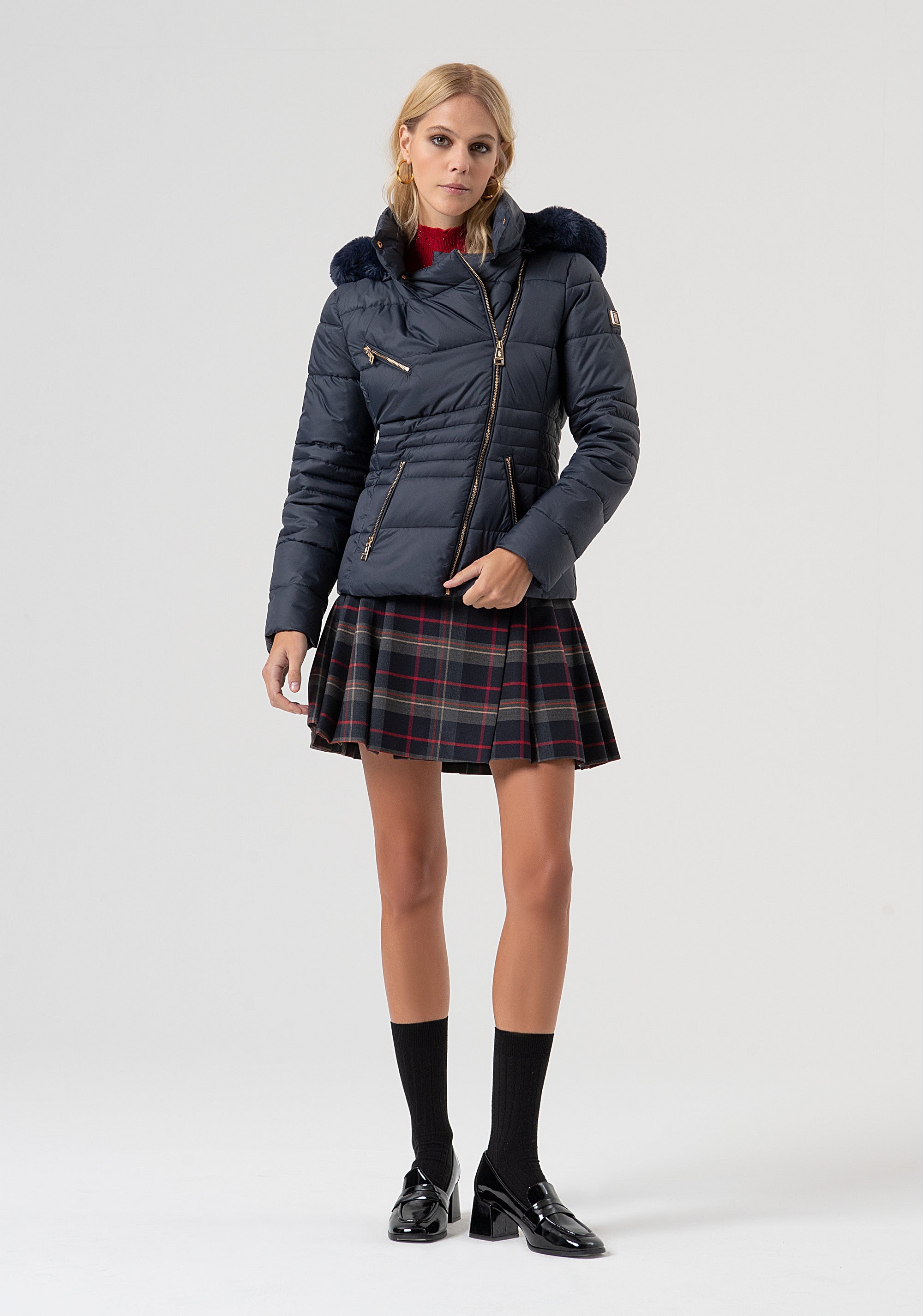 Padded jacket slim fit with hood Fracomina FR25WC3010O45801-117-5