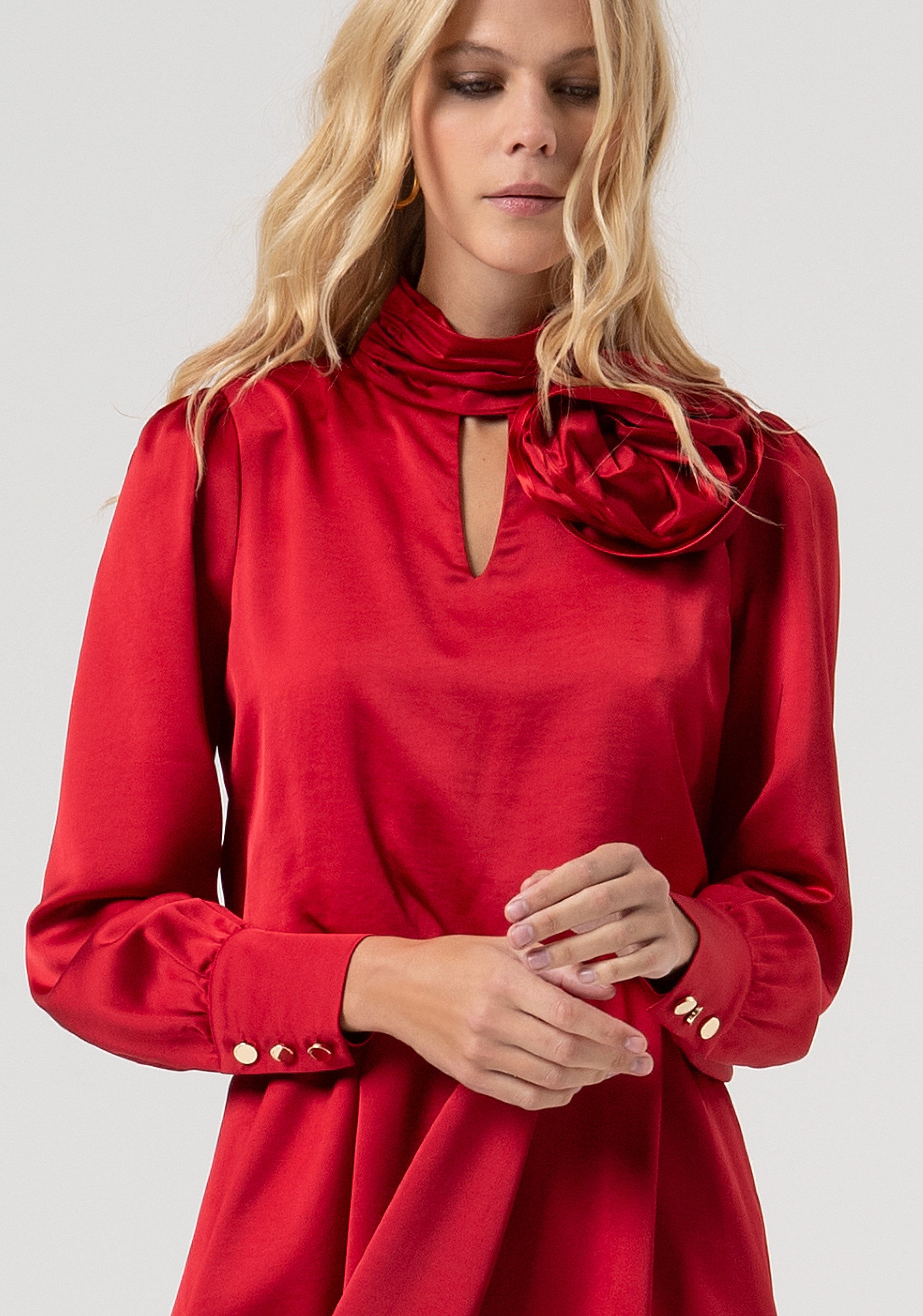 Dress regular fit made in satin Fracomina FR25WD1018W41101-T51-2