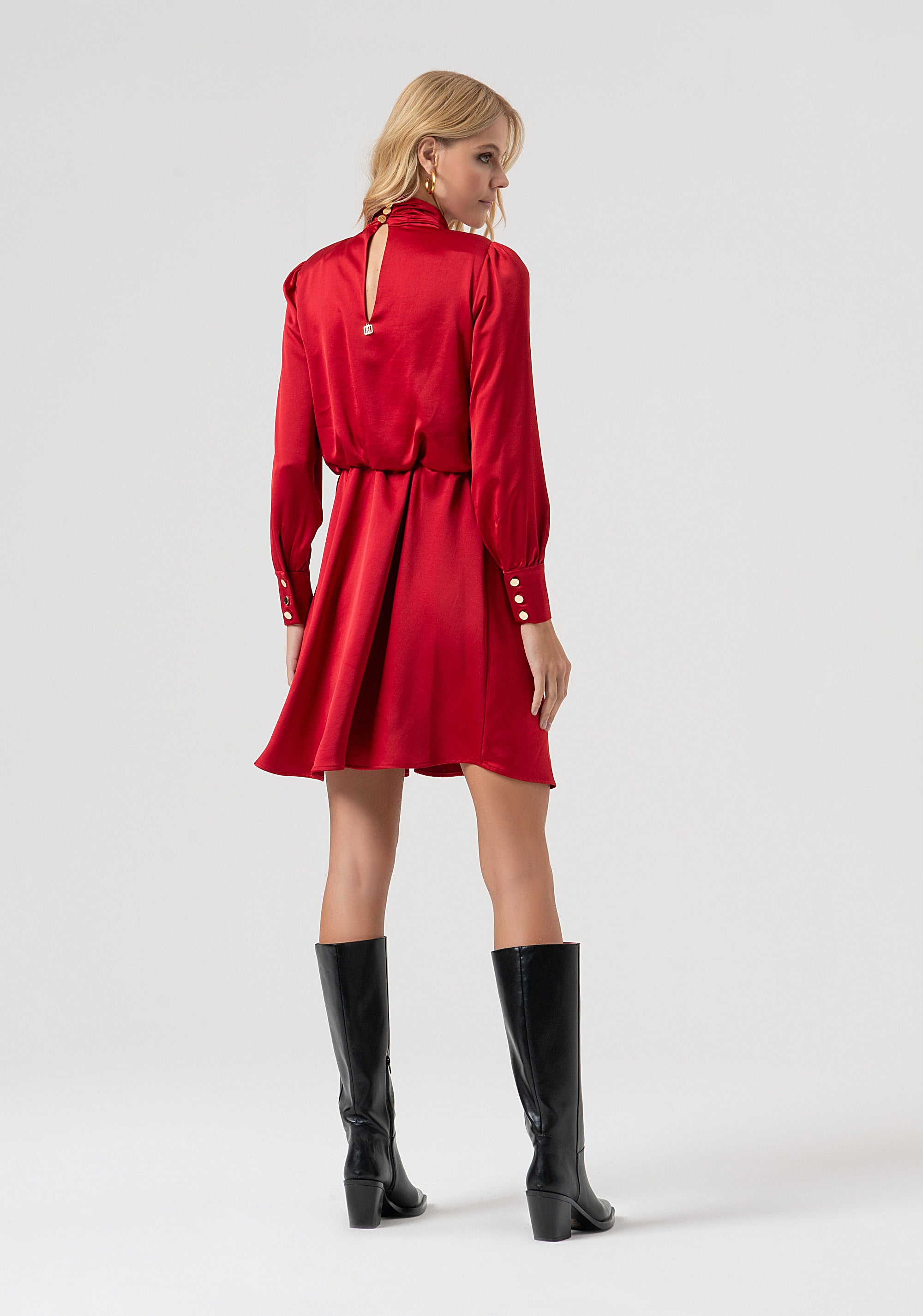 Dress regular fit made in satin Fracomina FR25WD1018W41101-T51-4