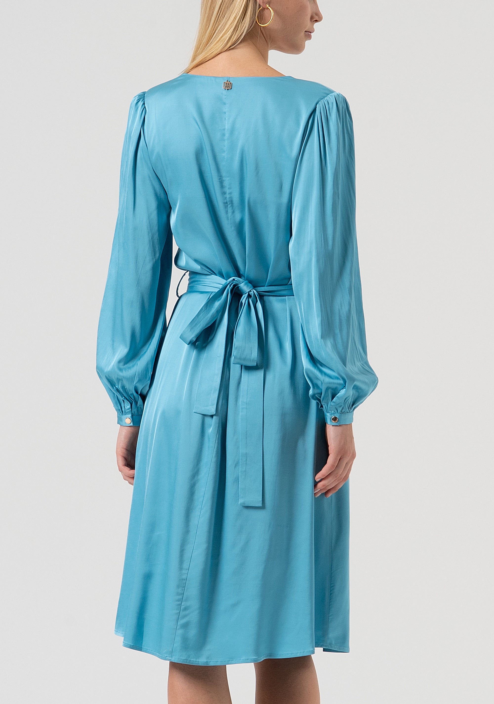 Dress flared middle length made in satin Fracomina FR25WD2006W58401-T57-4