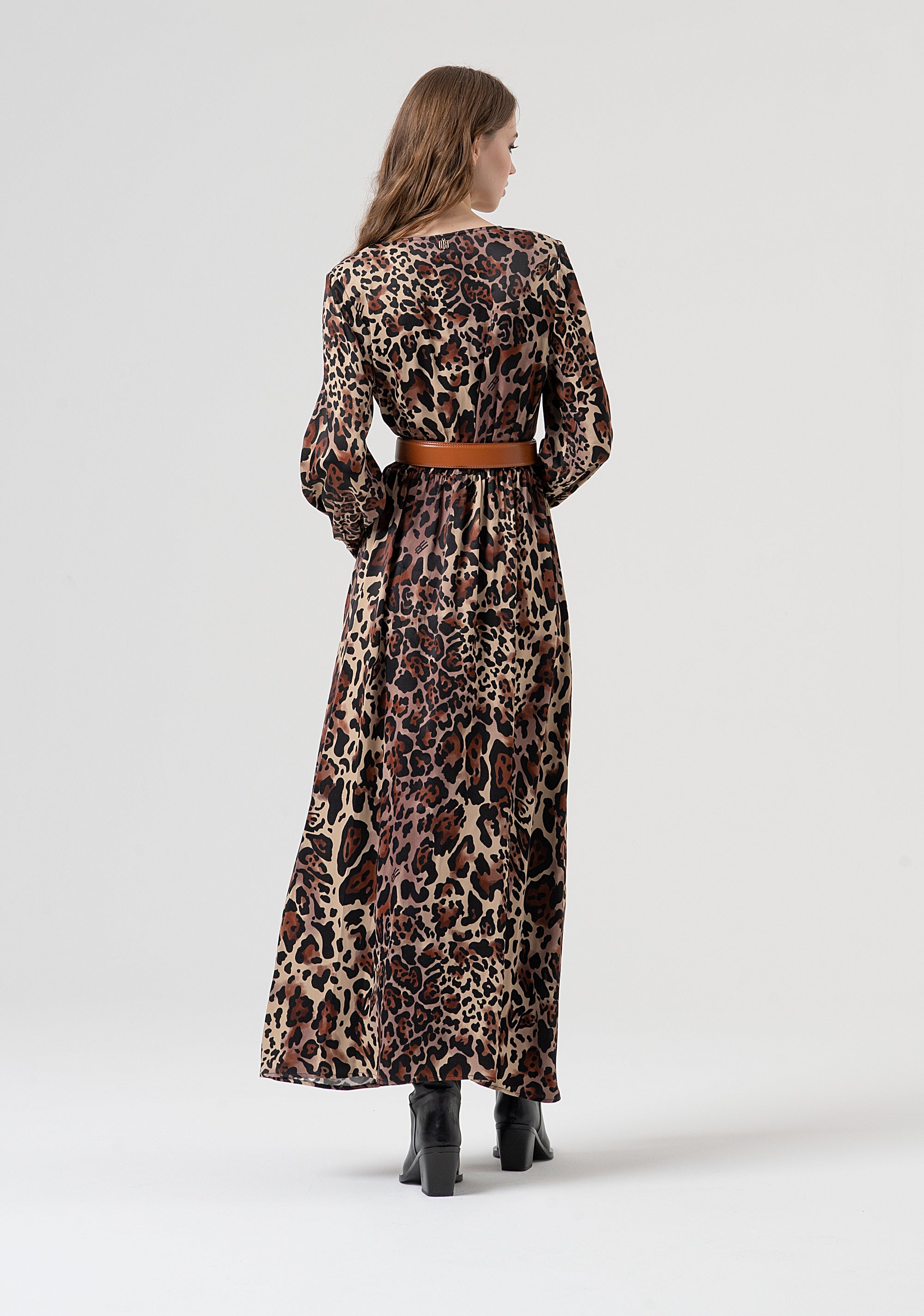 Long dress regular fit with animalier pattern Fracomina FR25WD3007W811L7-M17-4