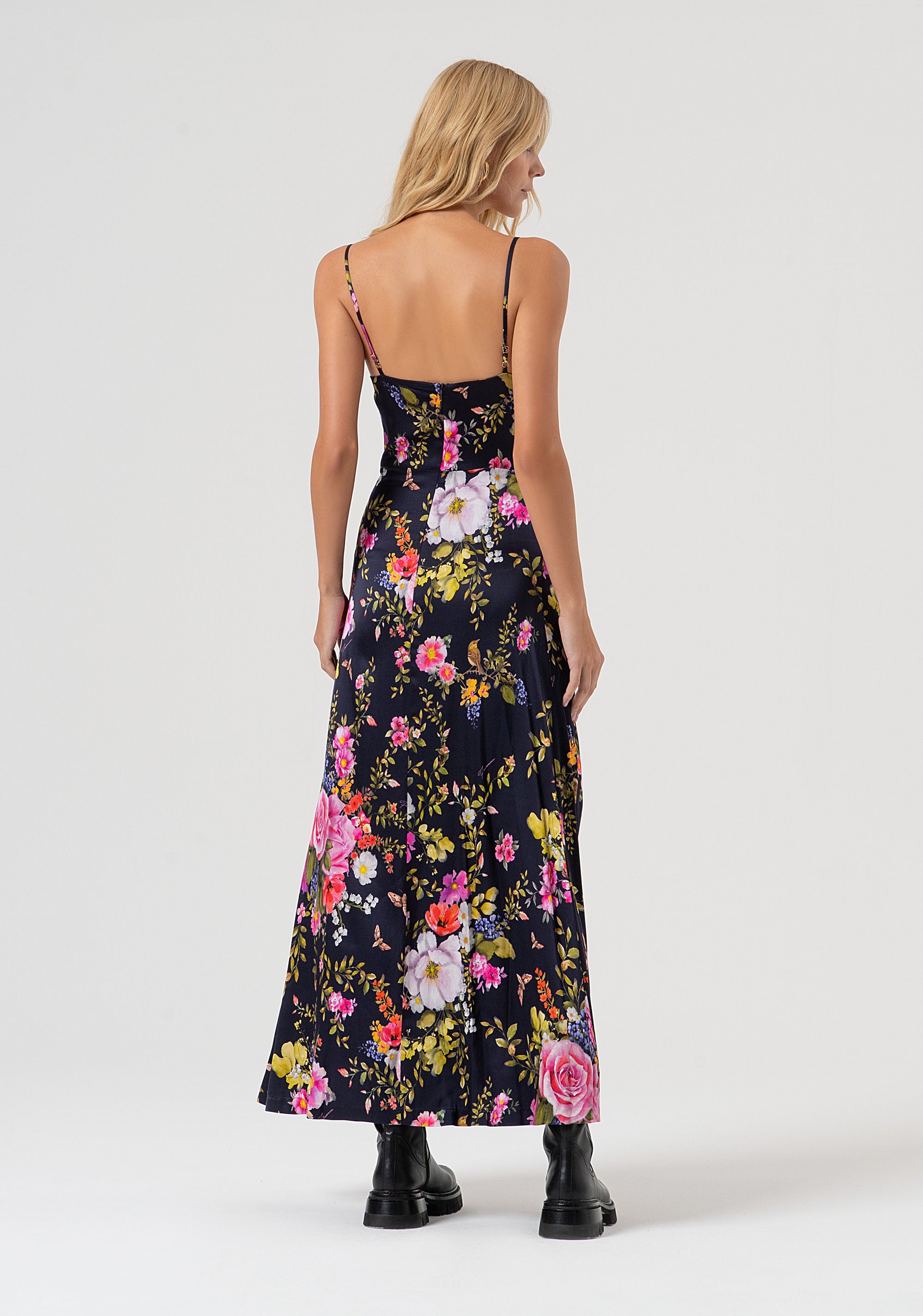 Sleeveless dress with flowery pattern Fracomina FR25WD3008W584K2-117-3