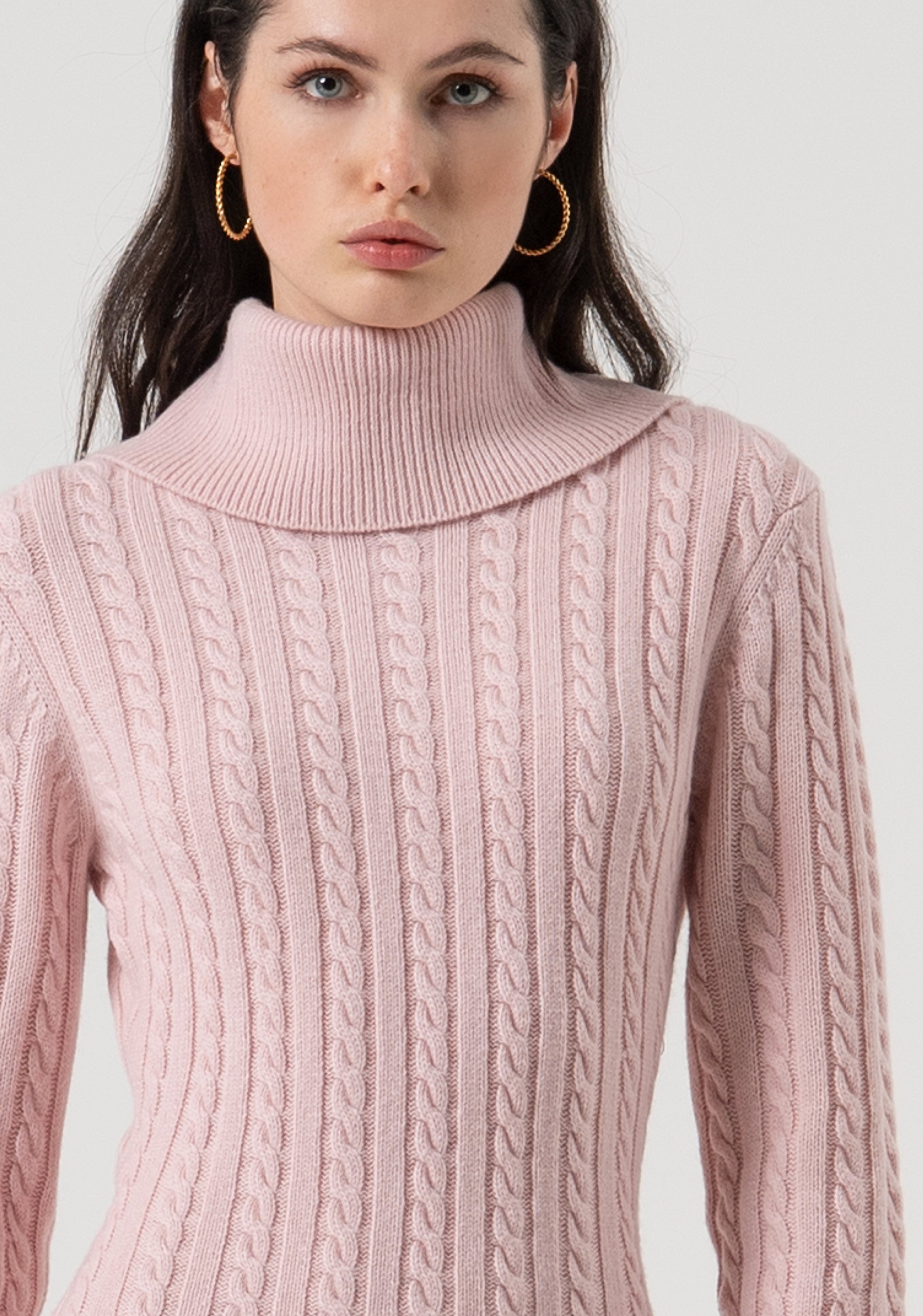 Mini knitted dress regular fit with plaits made in wool and cachemire Fracomina FR25WD5007K53201-Q93-3