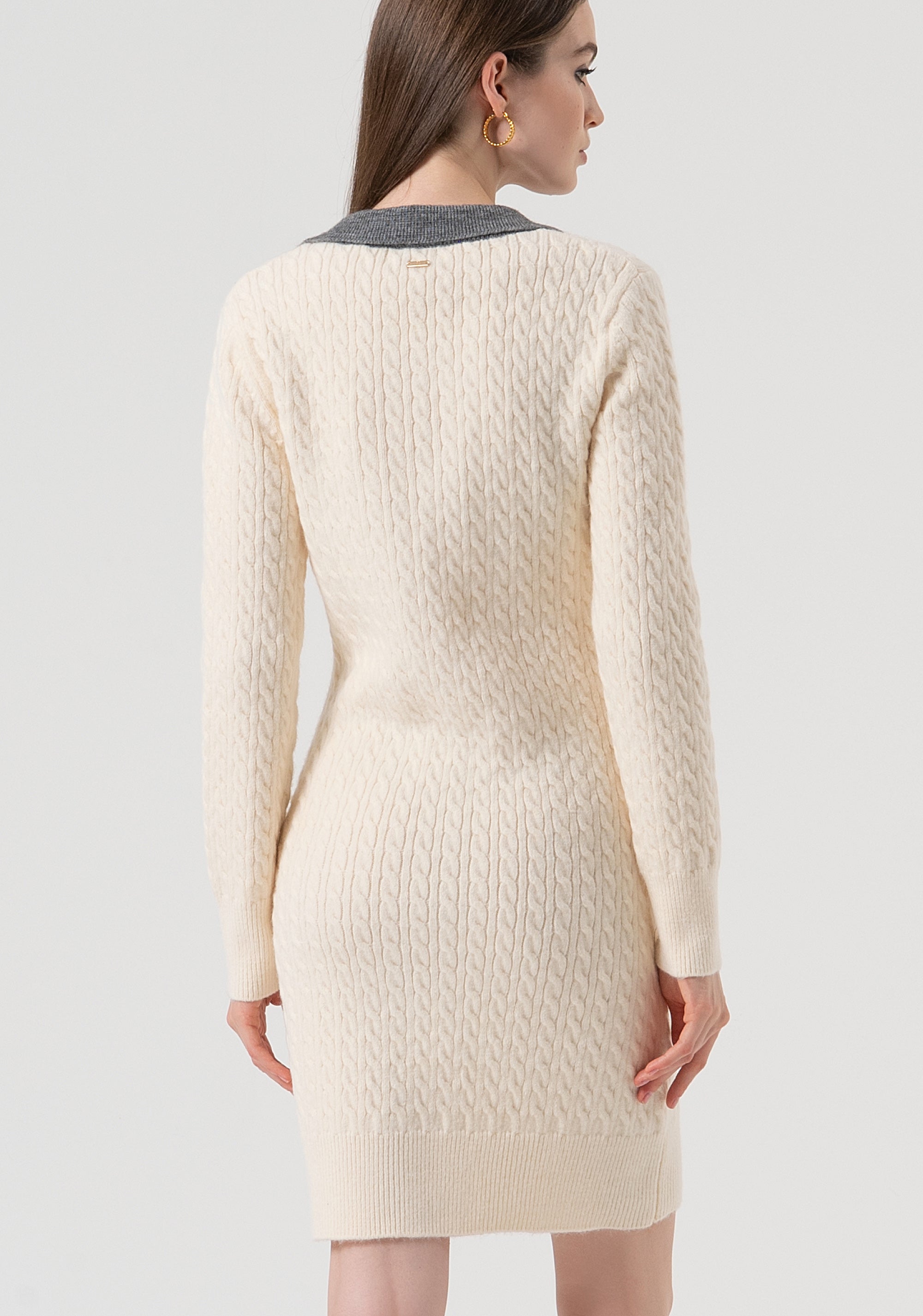 Mini knitted dress slim fit with plaits Fracomina FR25WD5009K55401-T56-4