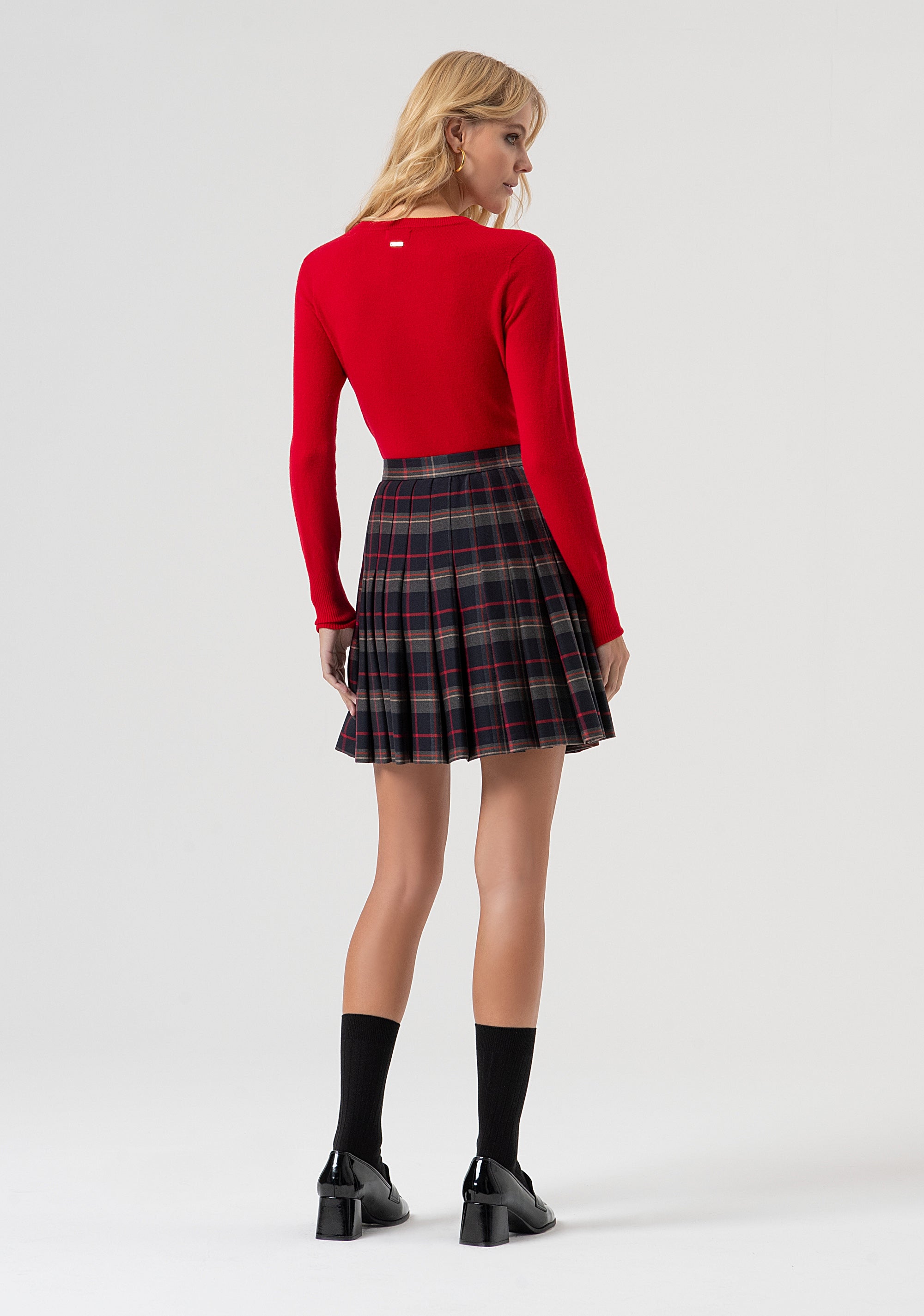 Mini skirt flared with tartan pattern Fracomina FR25WG1001W45995-T62-3