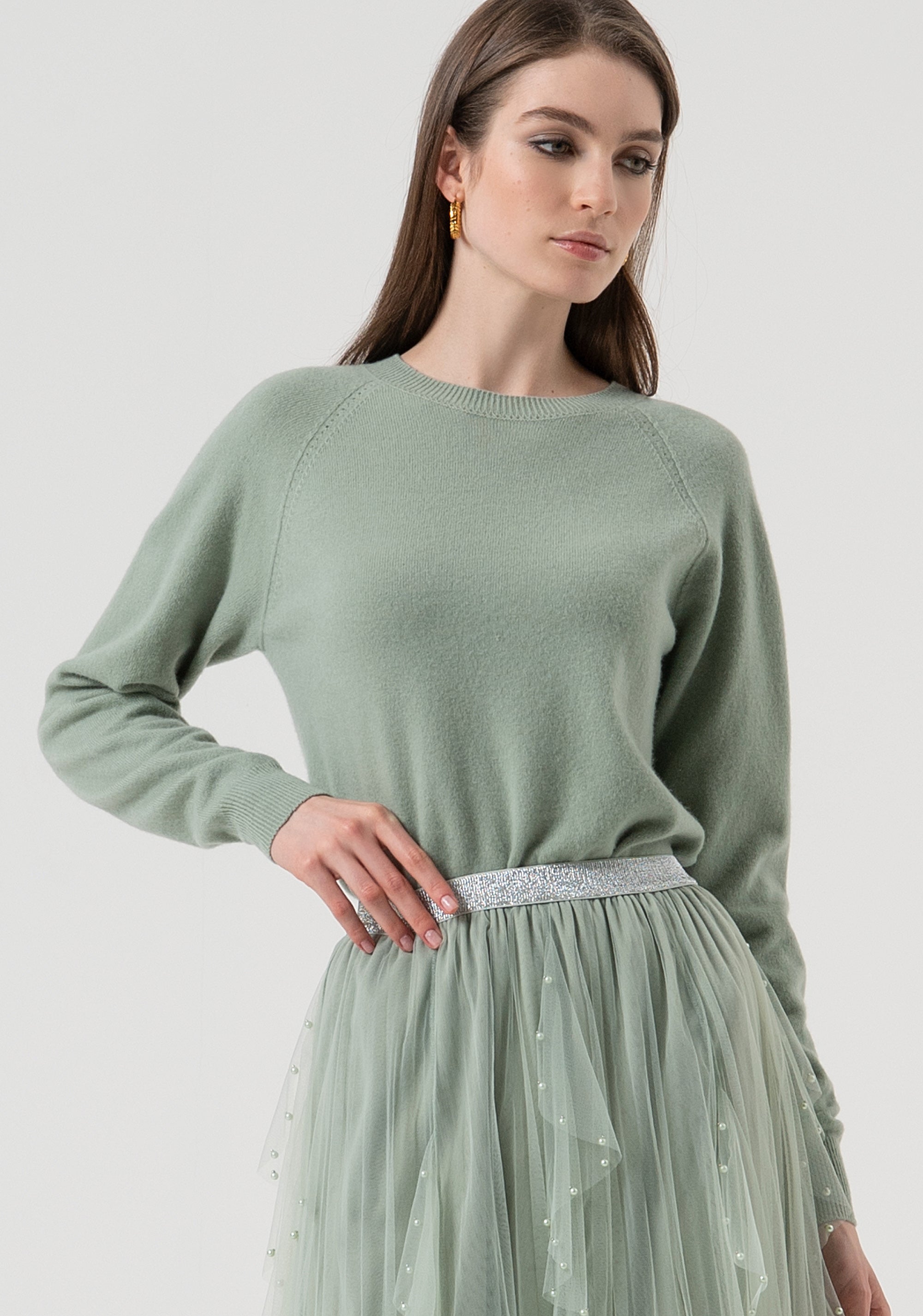 Skirt flared middle length made in tulle Fracomina FR25WG2016W489S3-B08-2