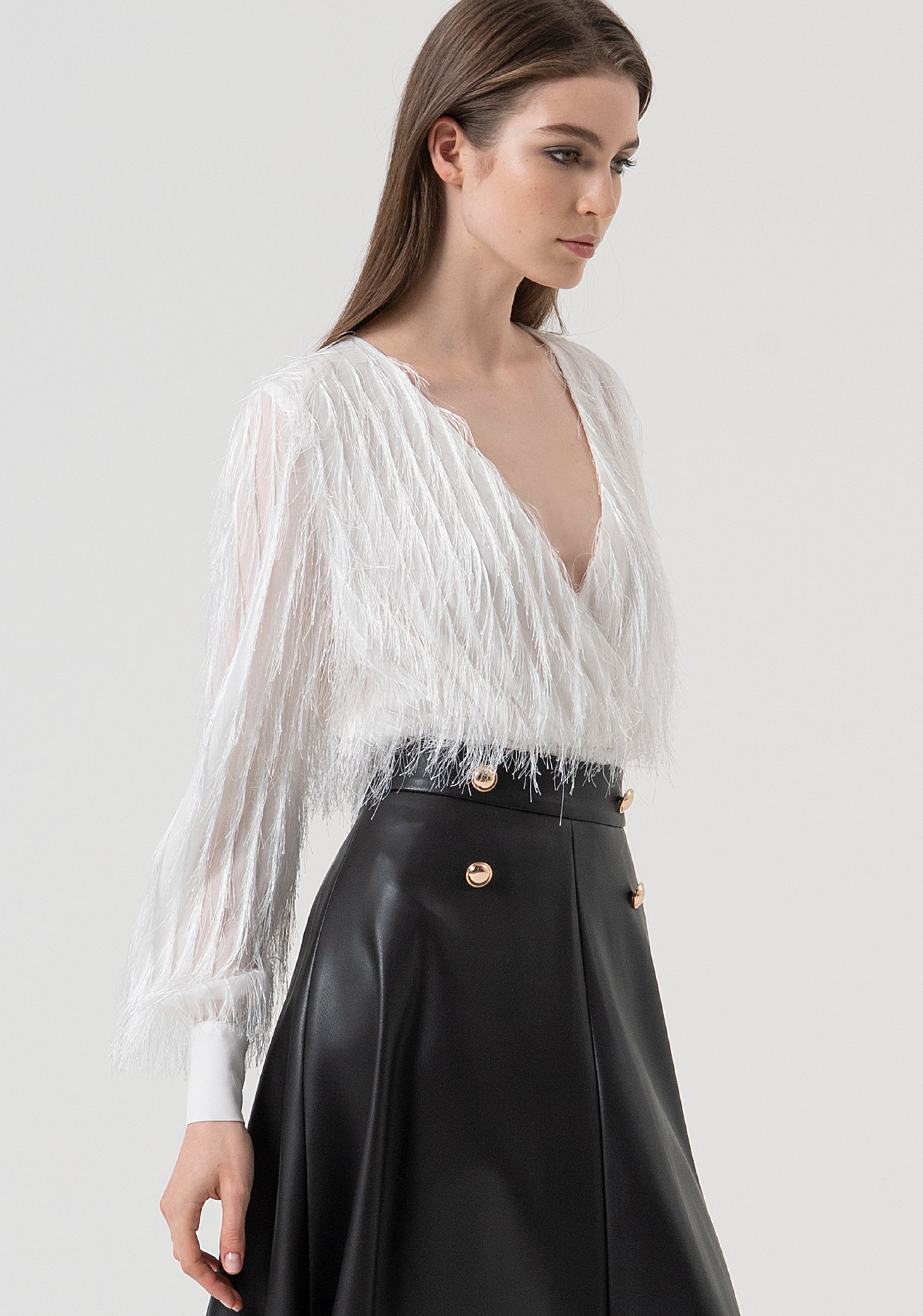 Skirt flared middle length with high waist Fracomina FR25WG3002P41101-053-2