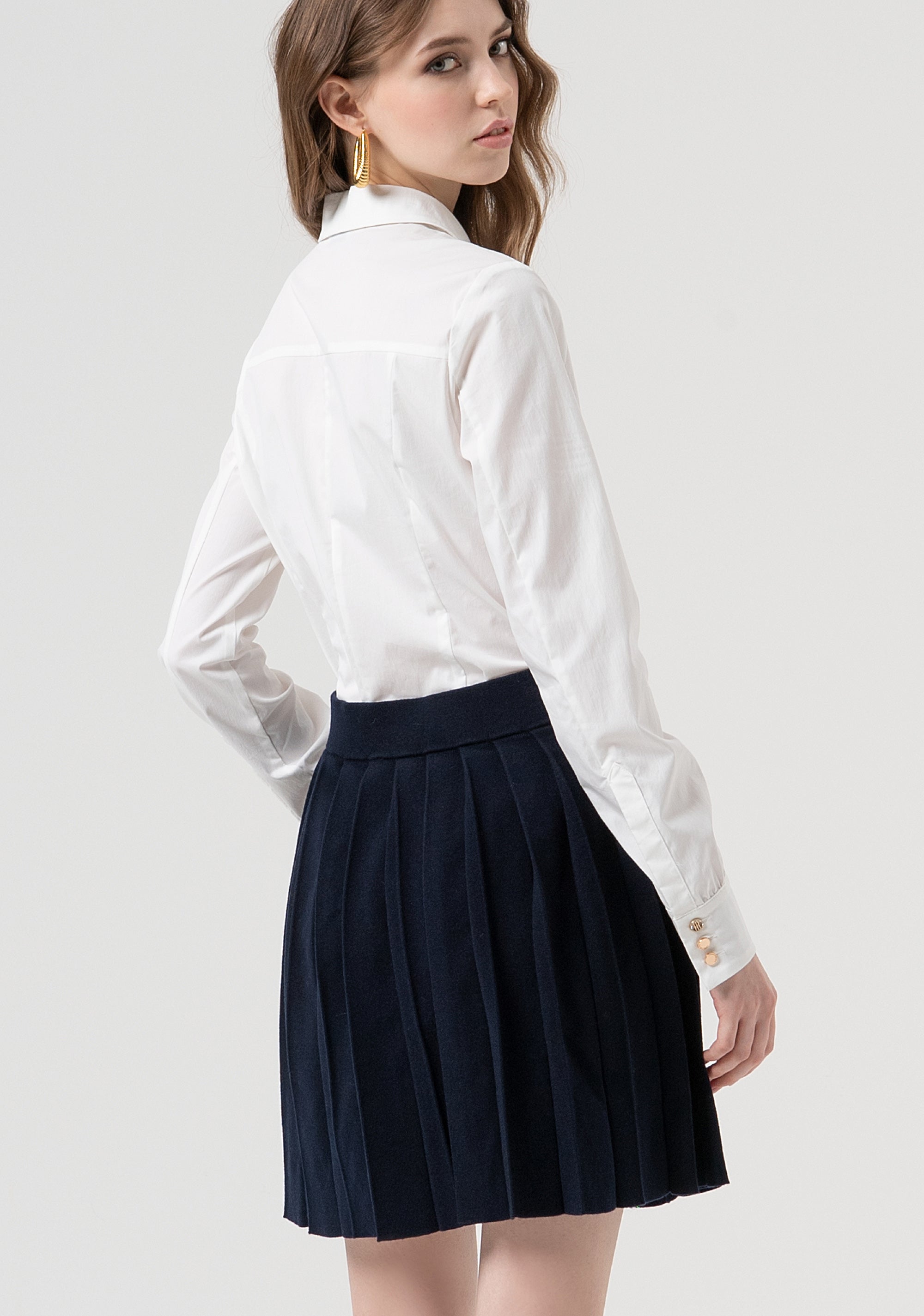 Mini knitted skirt flared with plissè effect Fracomina FR25WG4008K45601-968-4