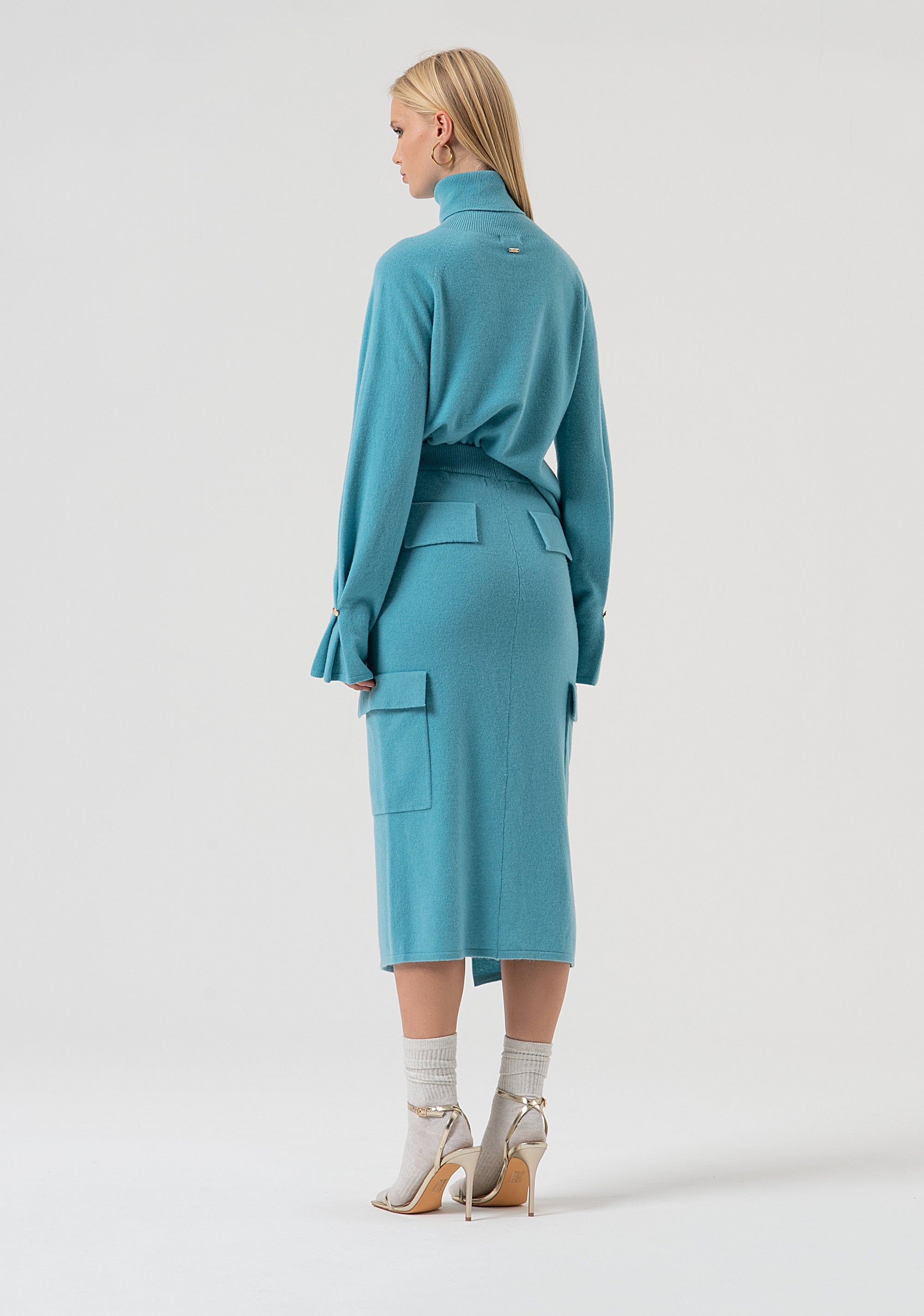 Knitted skirt slim fit middle length made in wool Fracomina FR25WG4014K47301-T57-4