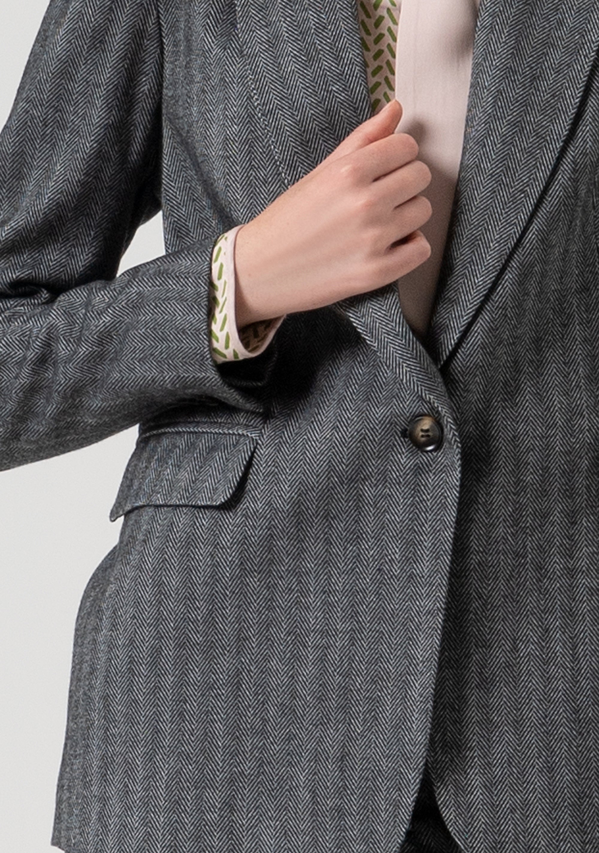 Blazer jacket regular fit single breasted with herringbone pattern Fracomina FR25WJ2005W492W5-159-2
