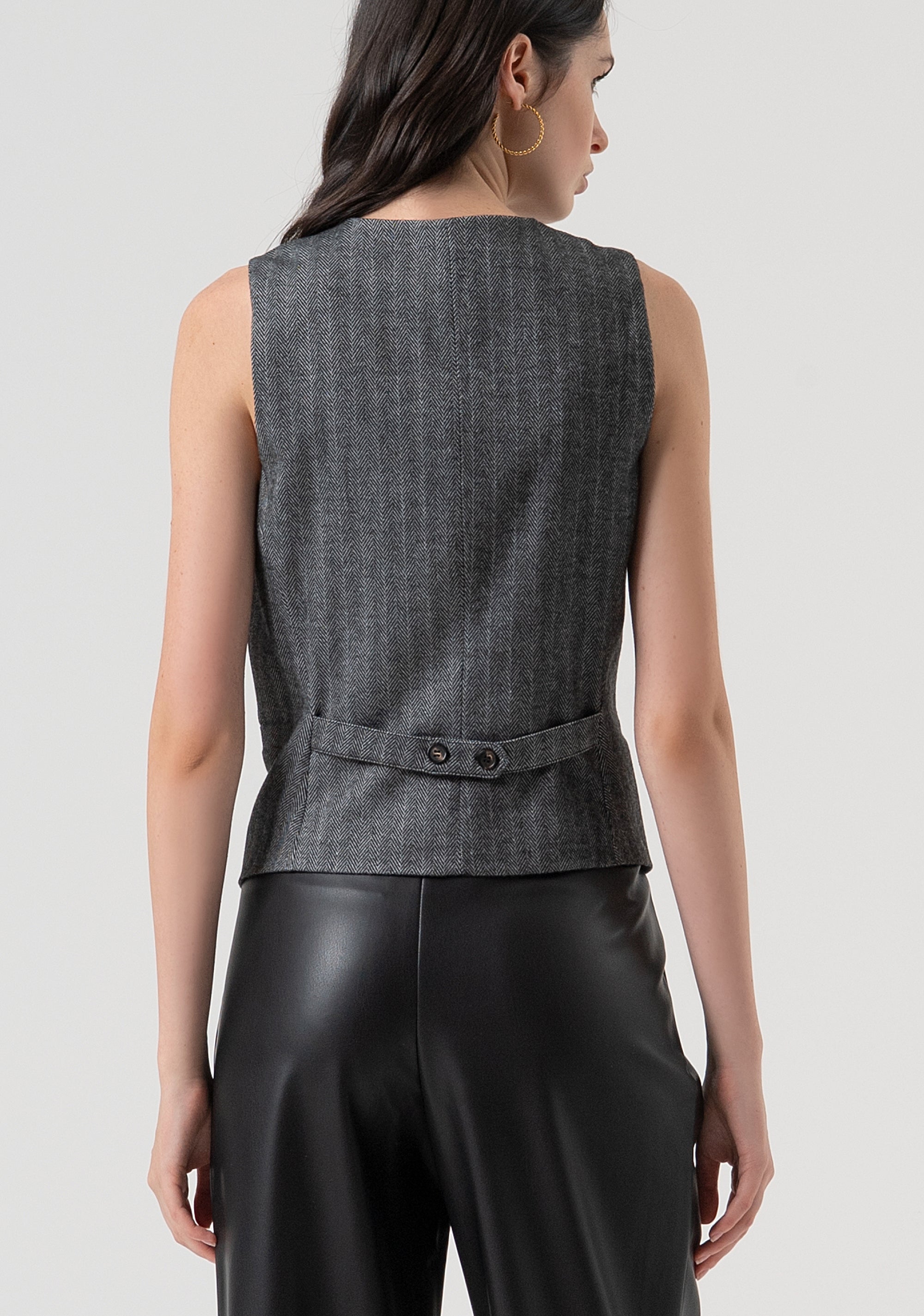 Gilet regular fit made in pinstriped fabric Fracomina FR25WJ5005W492W5-159-3
