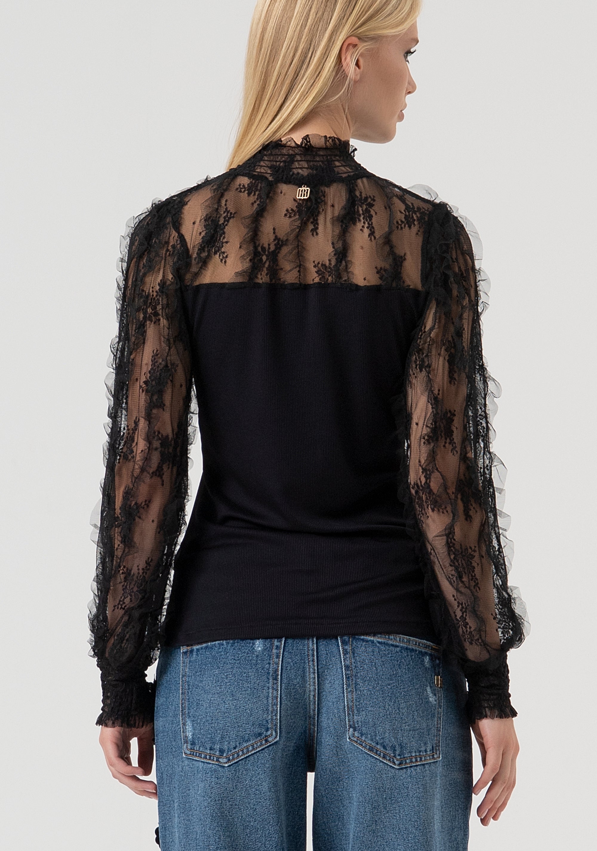 Blouse slim fit with lace details Fracomina FR25WT1001J463G1-053-4