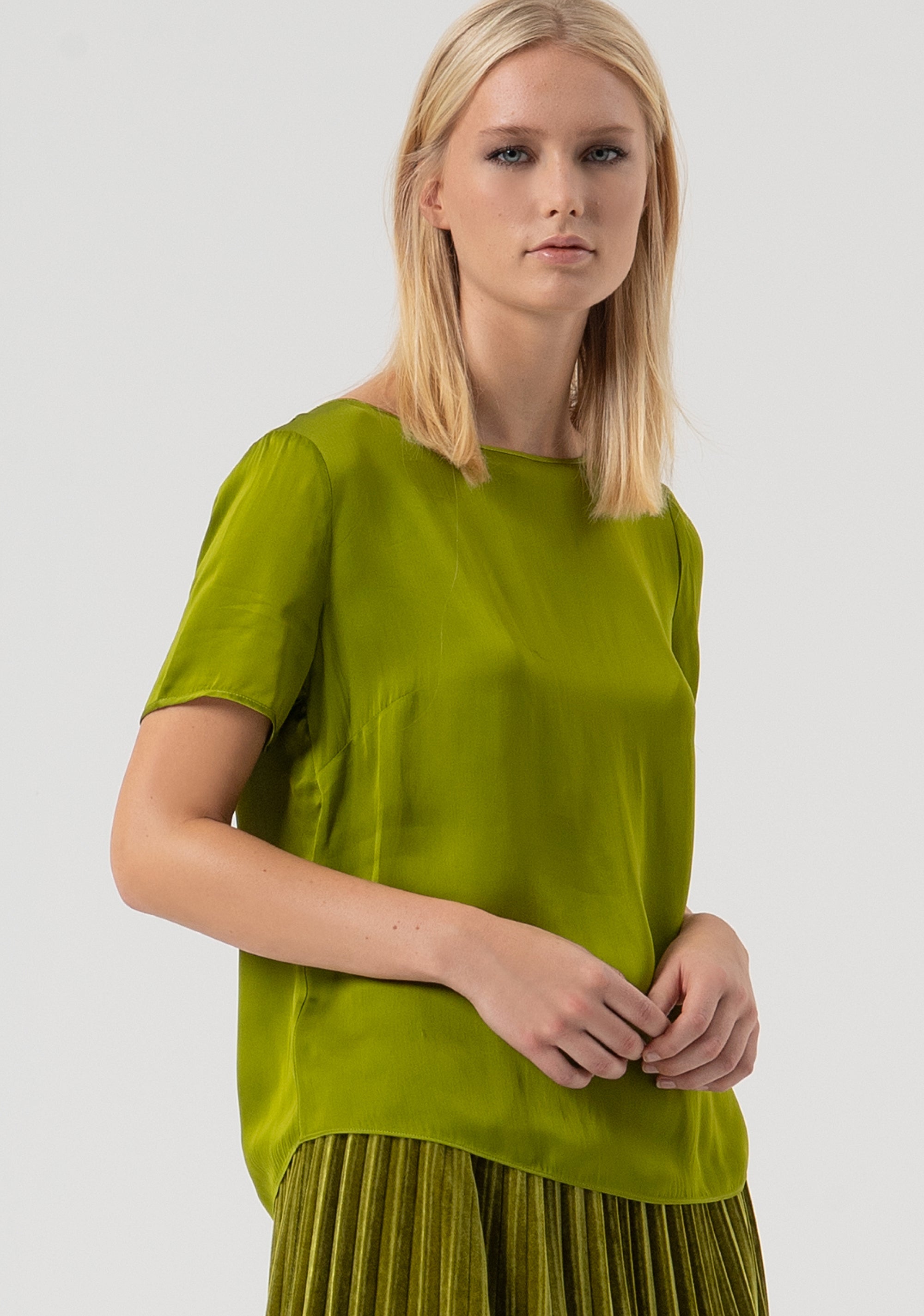 Blouse regular fit made in satin with silk Fracomina FR25WT1017W80701-813-2