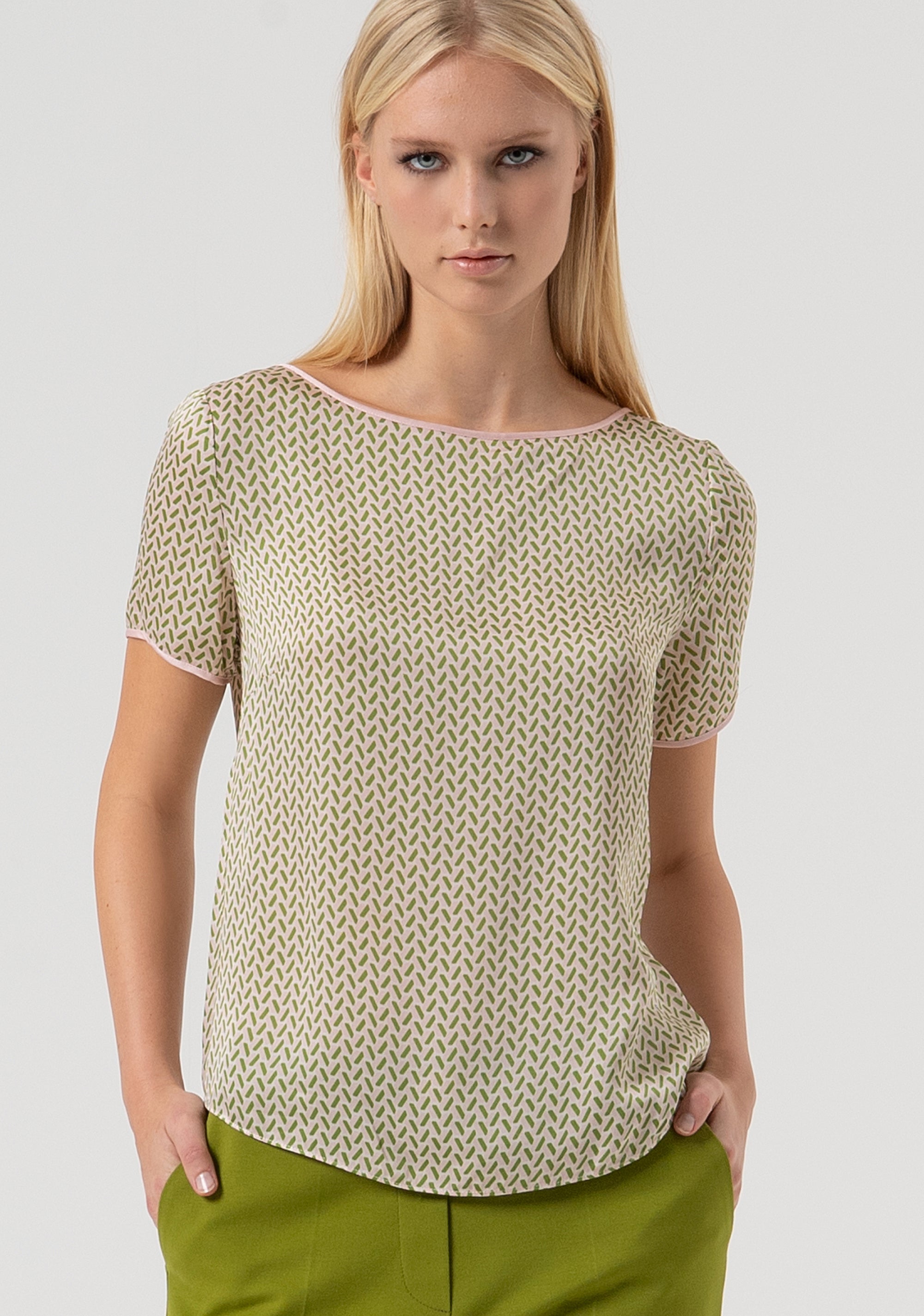 Blouse regular fit with geometric pattern and with silk Fracomina FR25WT1017W807K1-T58-1