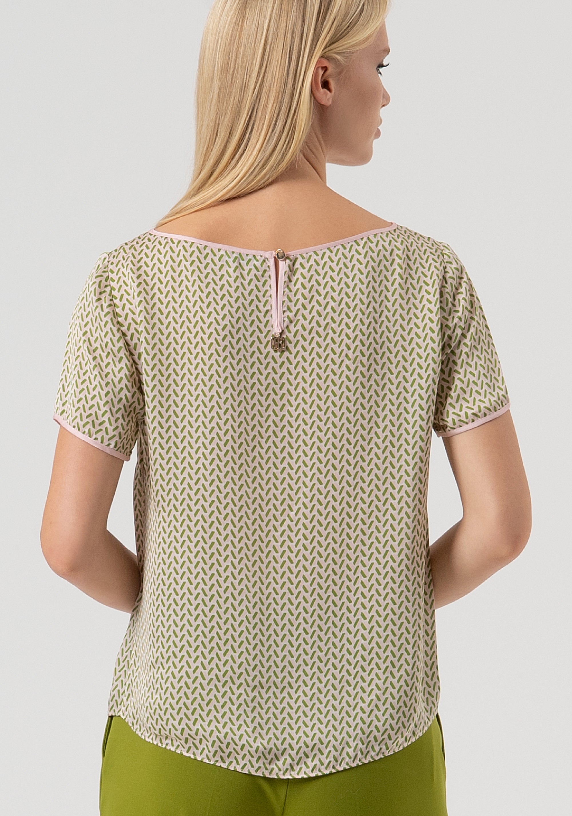 Blouse regular fit with geometric pattern and with silk Fracomina FR25WT1017W807K1-T58-3