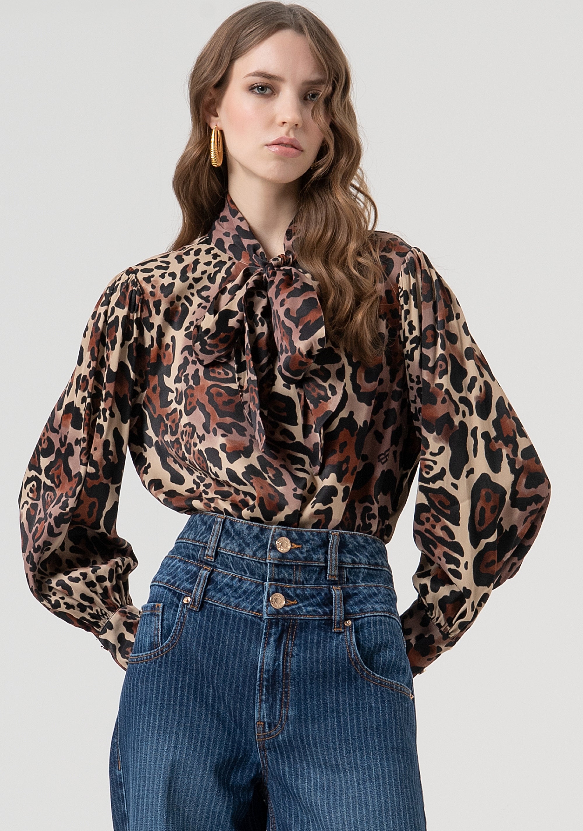 Blouse regular fit with animalier pattern Fracomina FR25WT1023W811L7-M17-1