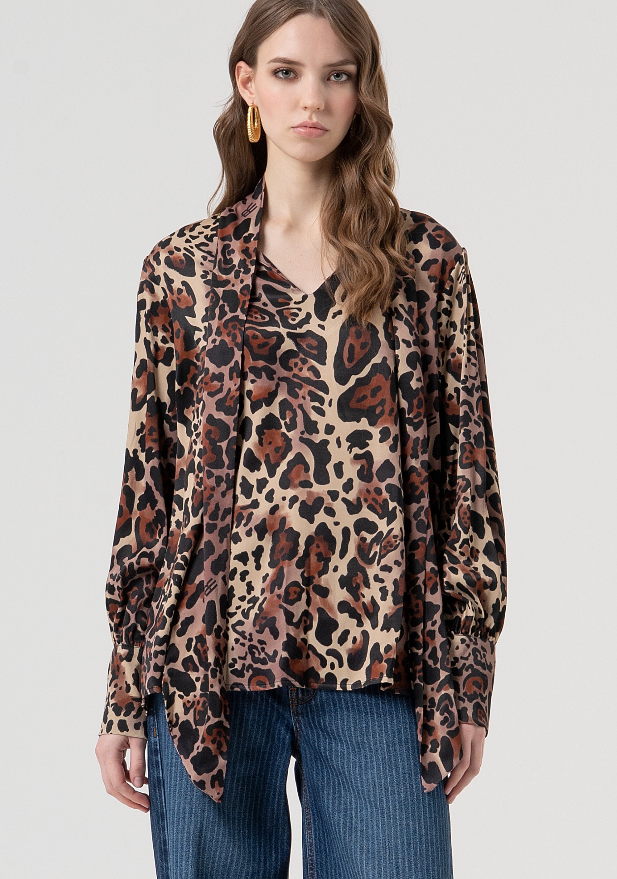 Blouse regular fit with animalier pattern Fracomina FR25WT1023W811L7-M17-2