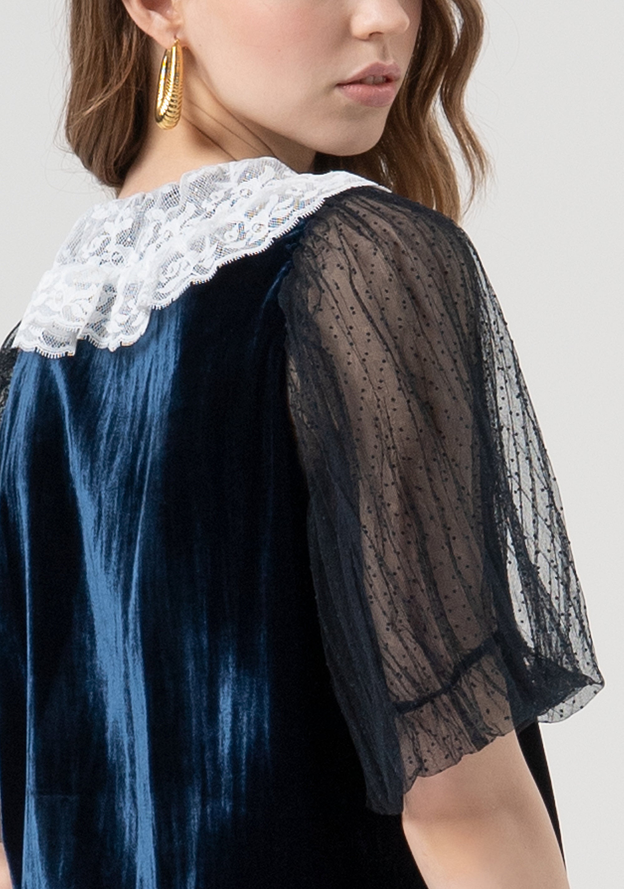 Blouse regular fit made in velvet with silk Fracomina FR25WT3037J48701-270-3