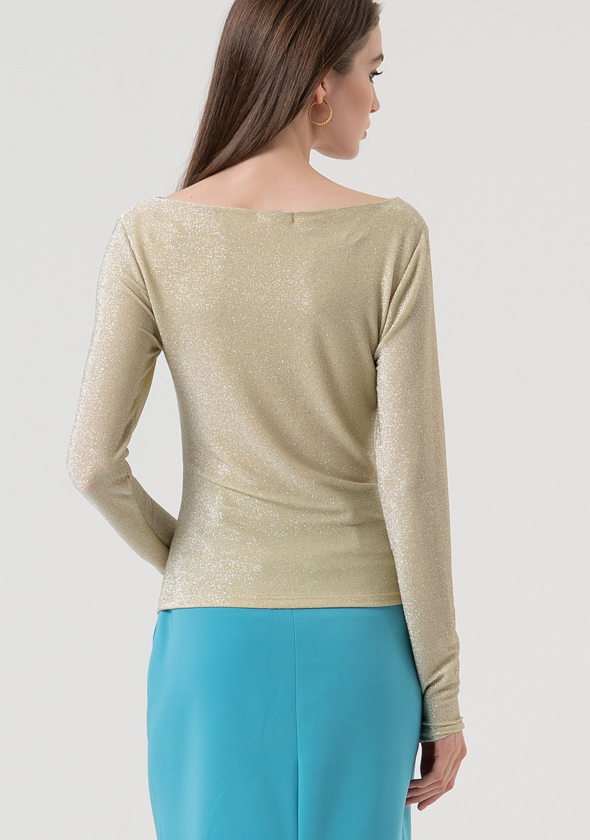 Top sleeves slim fit with lurex Fracomina FR25WT3038J444Q7-524-4
