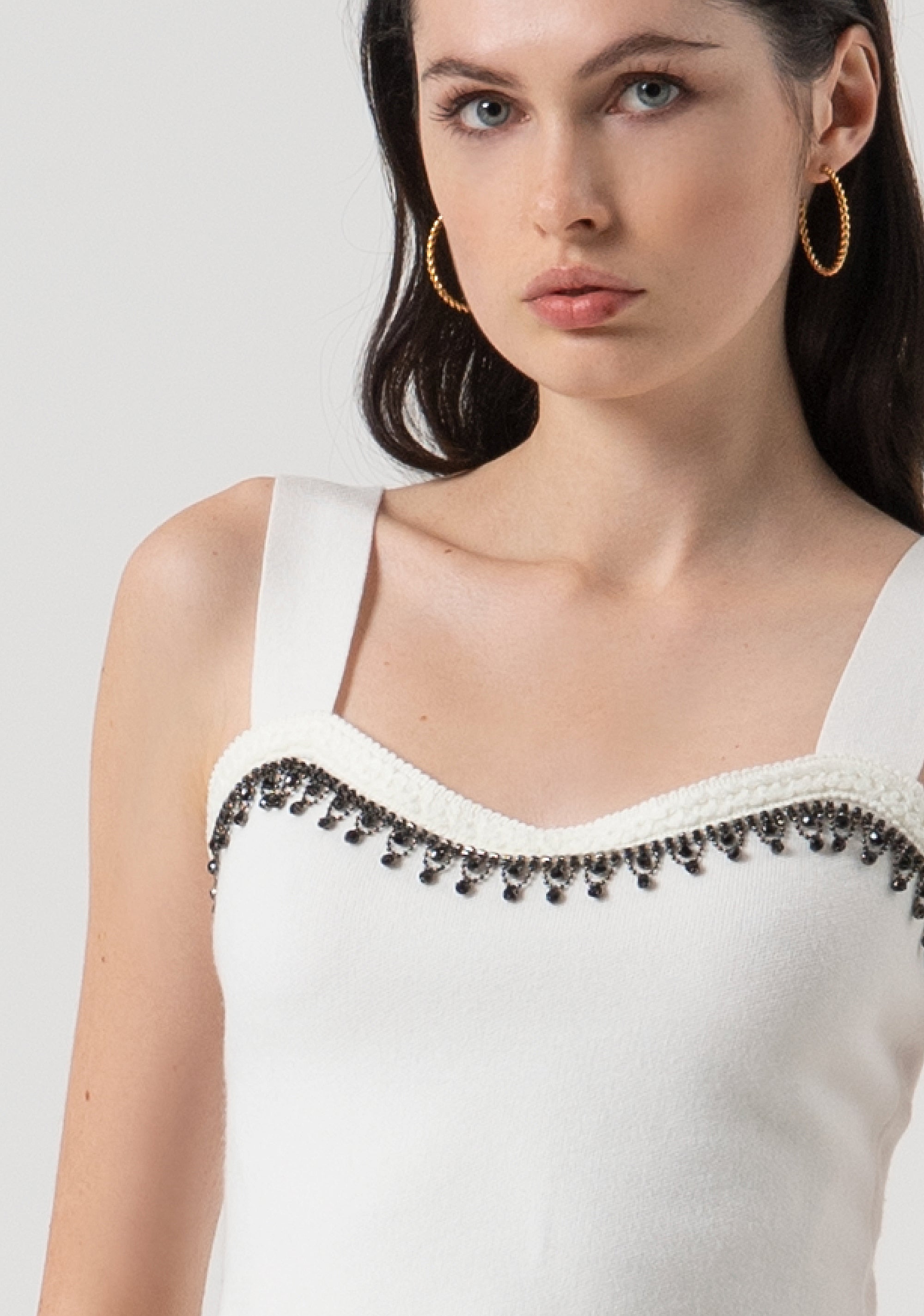 Knitted tank top cropped Fracomina FR25WT4002K50401-108-2