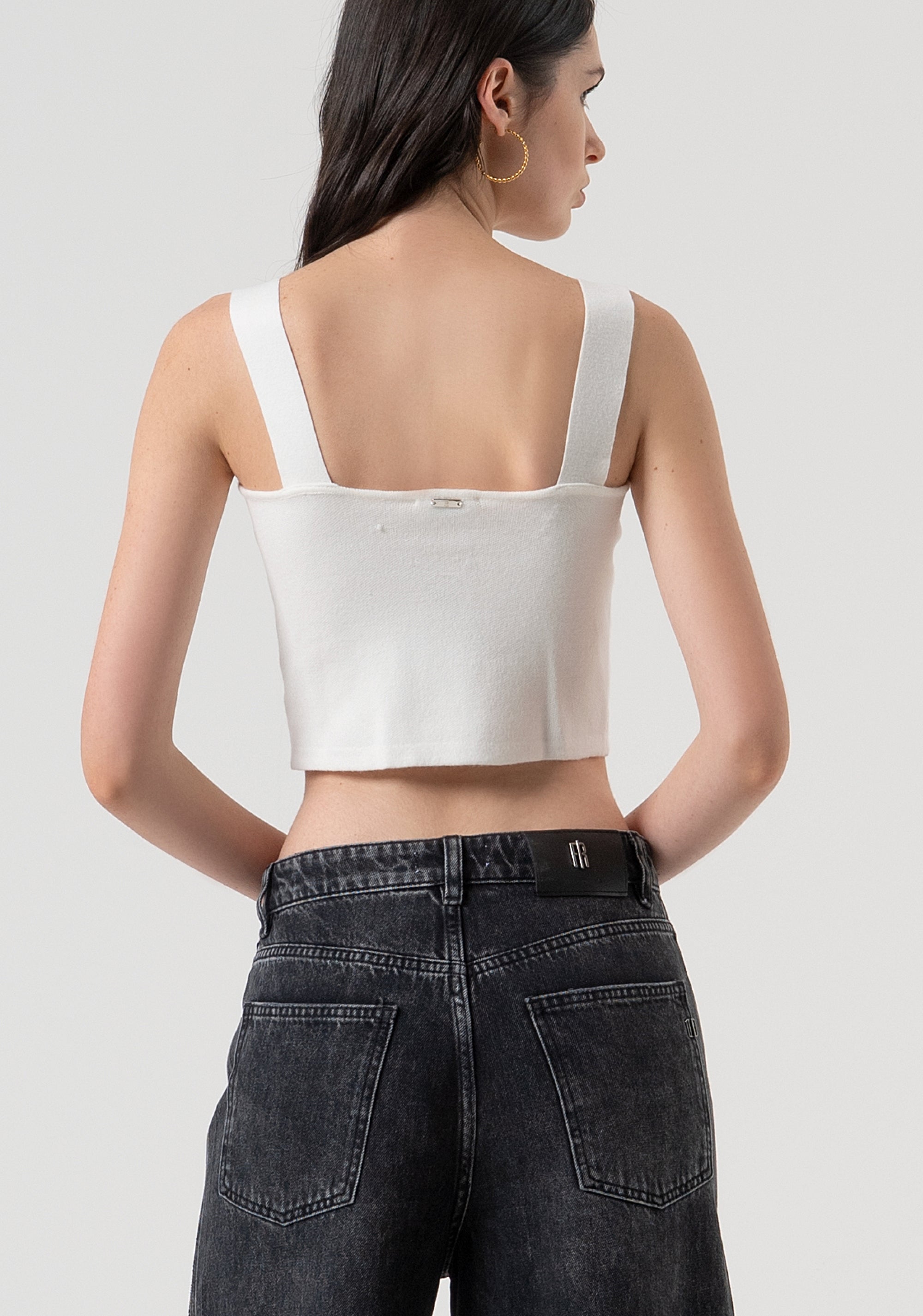Knitted tank top cropped Fracomina FR25WT4002K50401-108-4