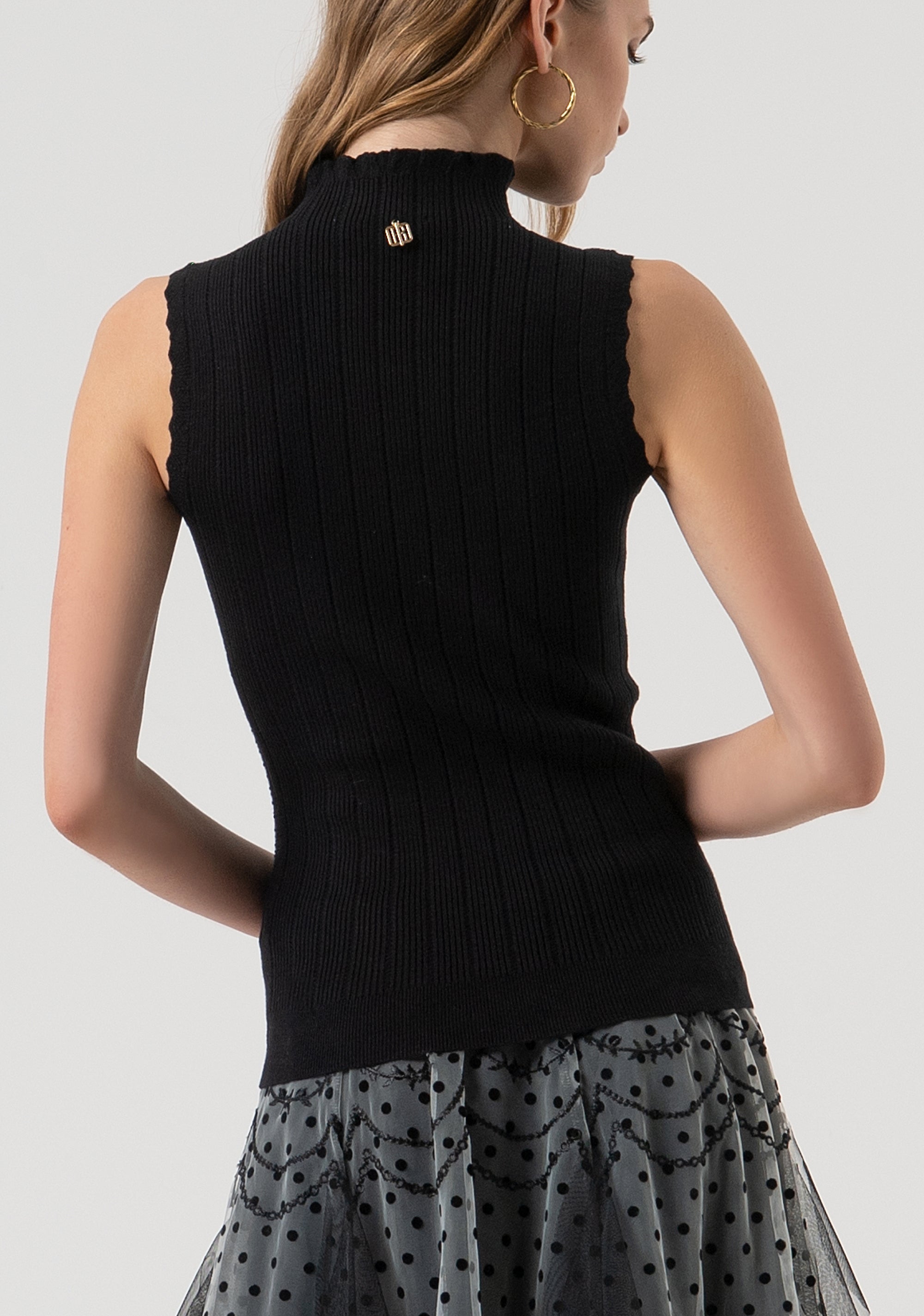 Knitted tank top with ribs Fracomina FR25WT4004K50401-053-4