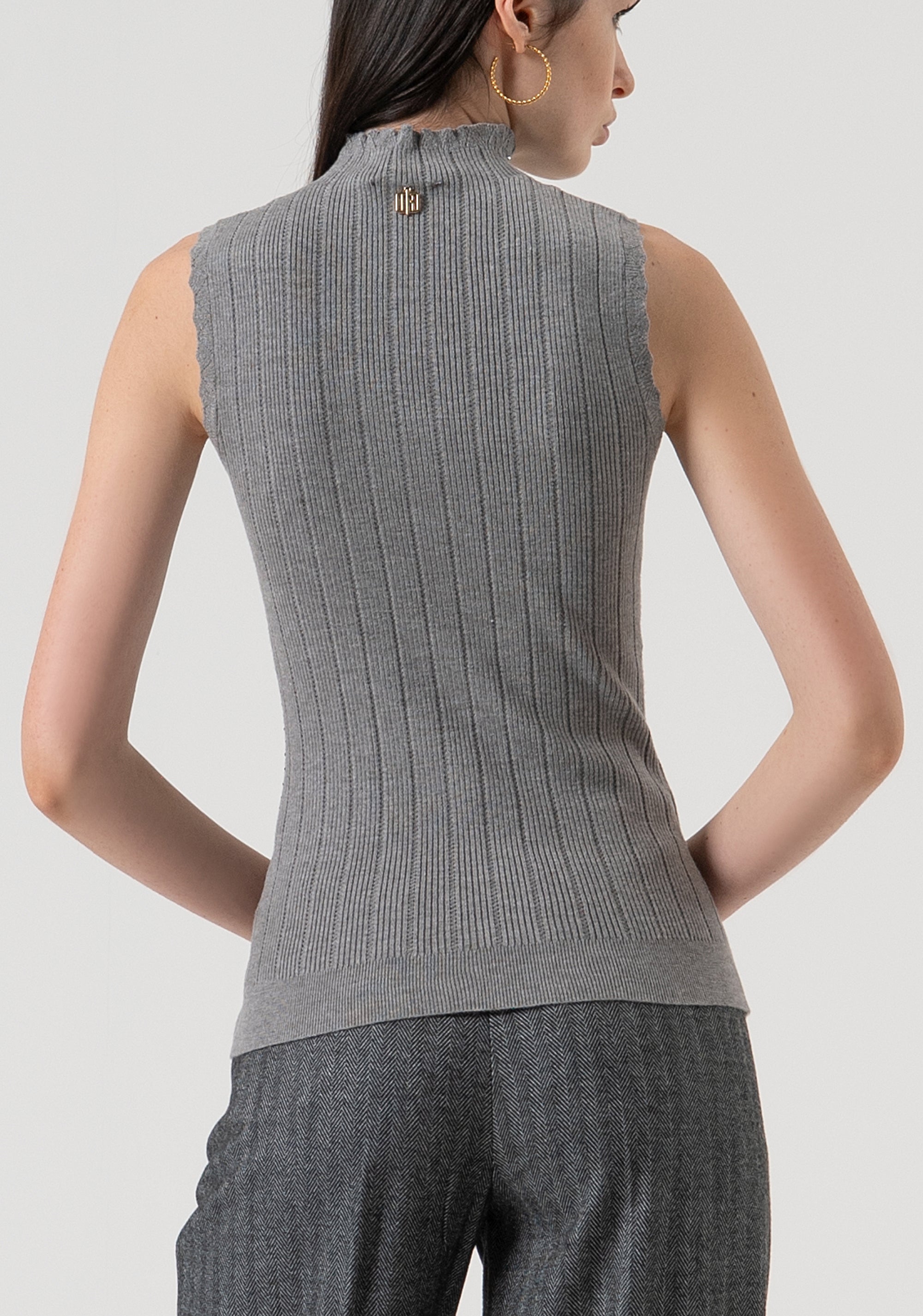 Knitted tank top with ribs Fracomina FR25WT4004K50401-159-3
