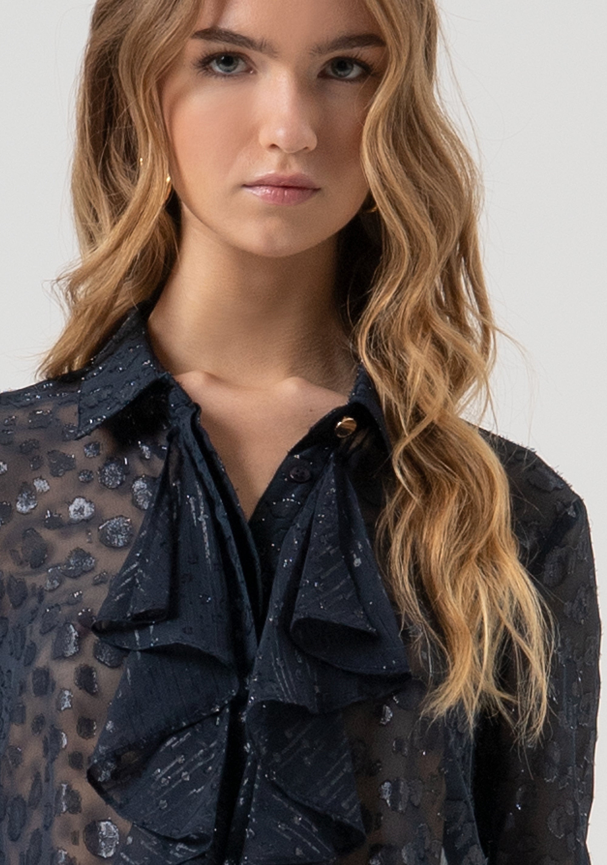 Shirt regular fit made in animalier fabric with devorè effect Fracomina FR25WT6009W406F8-117-2