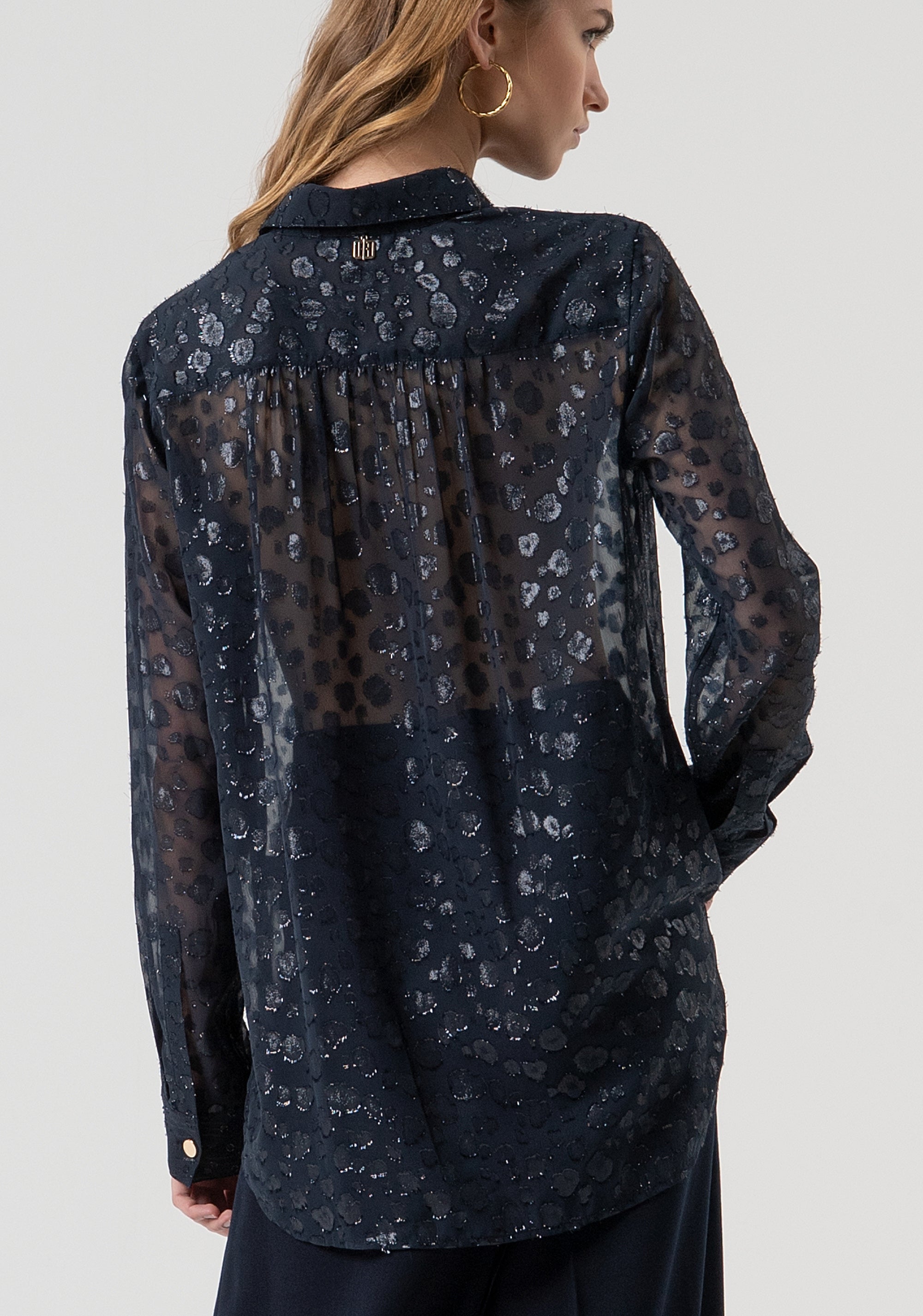Shirt regular fit made in animalier fabric with devorè effect Fracomina FR25WT6009W406F8-117-4