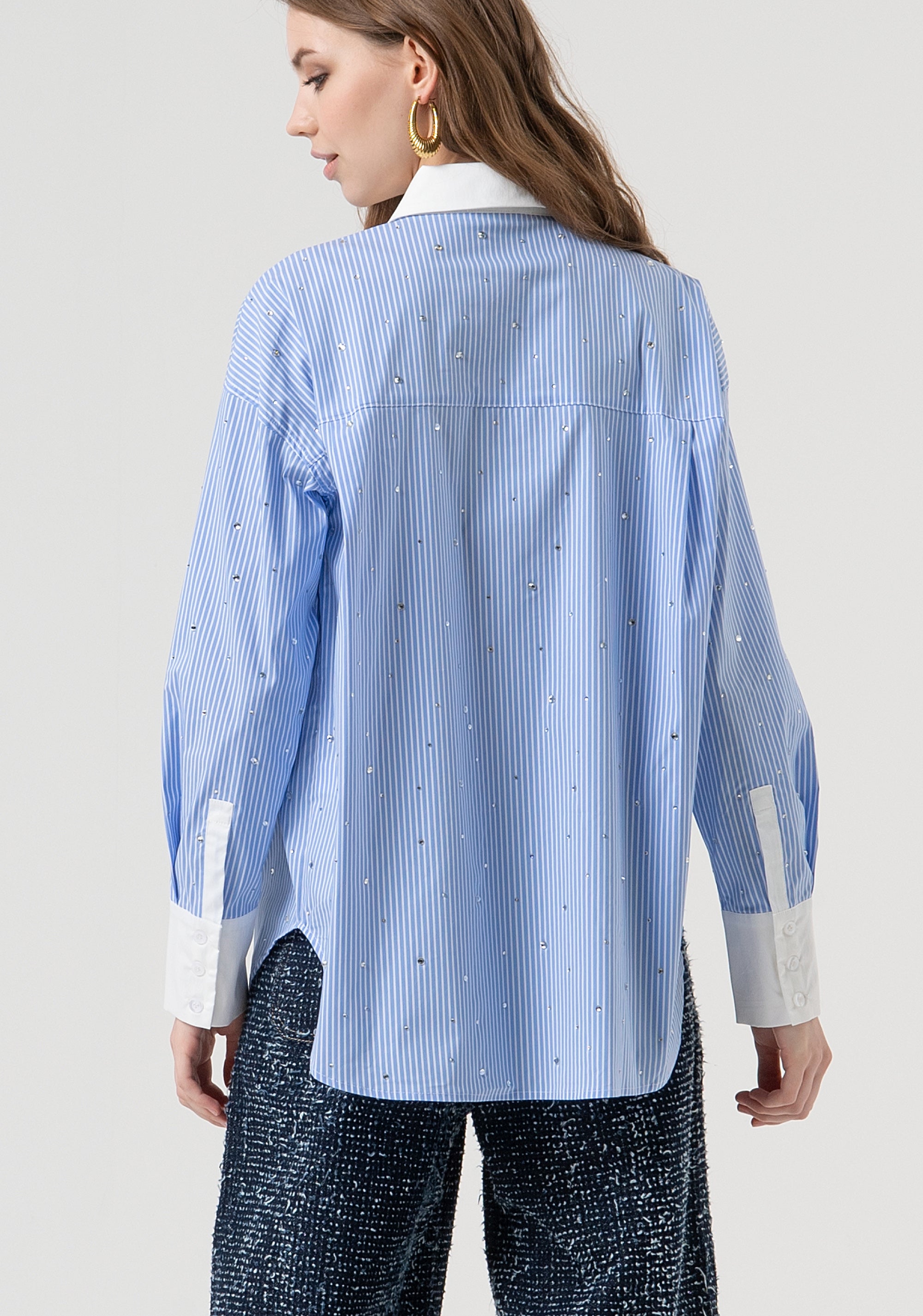 Shirt over fit with stripes Fracomina FR25WT6011W520N8-283-5