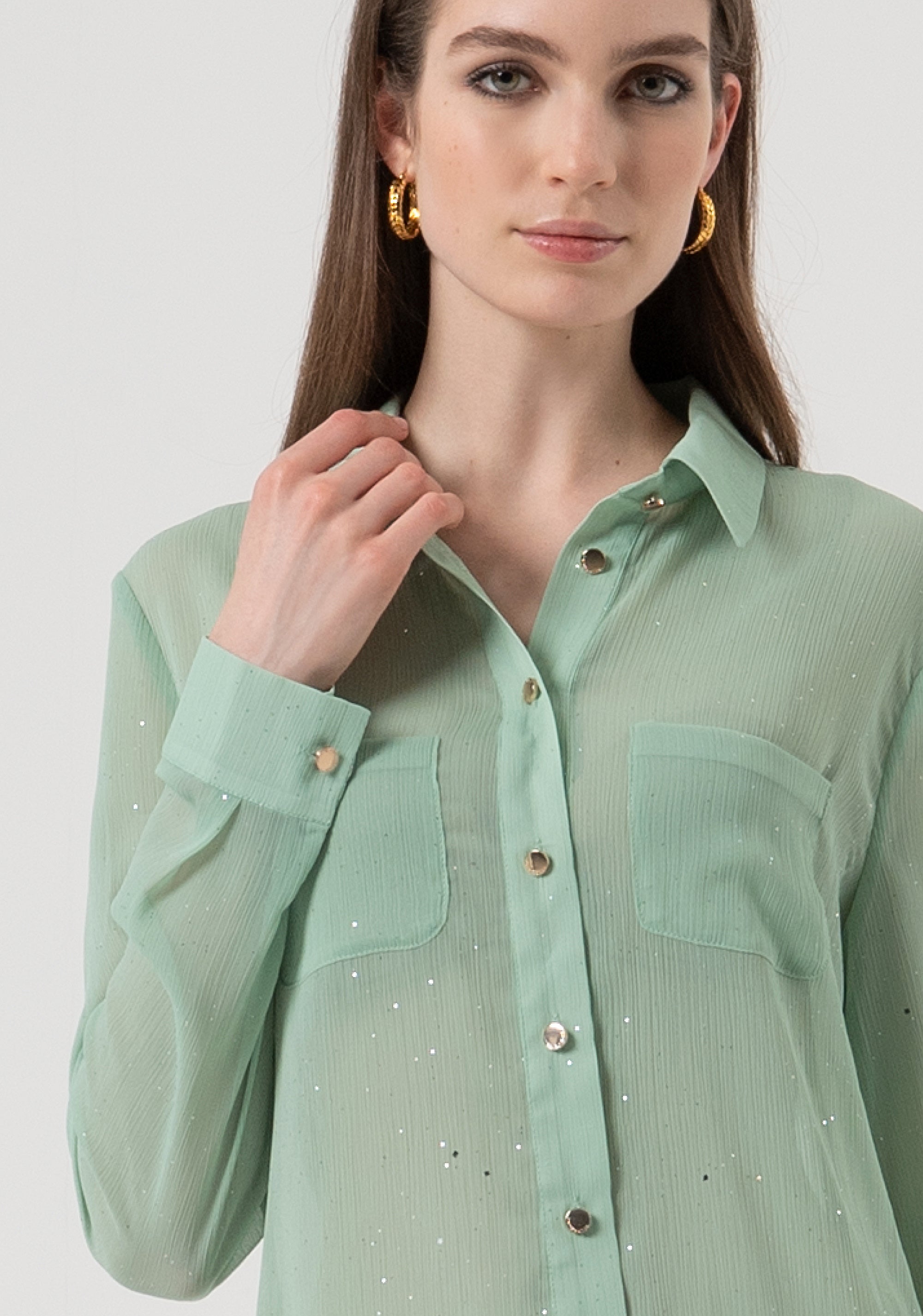 Shirt regular fit with strass Fracomina FR25WT6033W412M8-B08-2