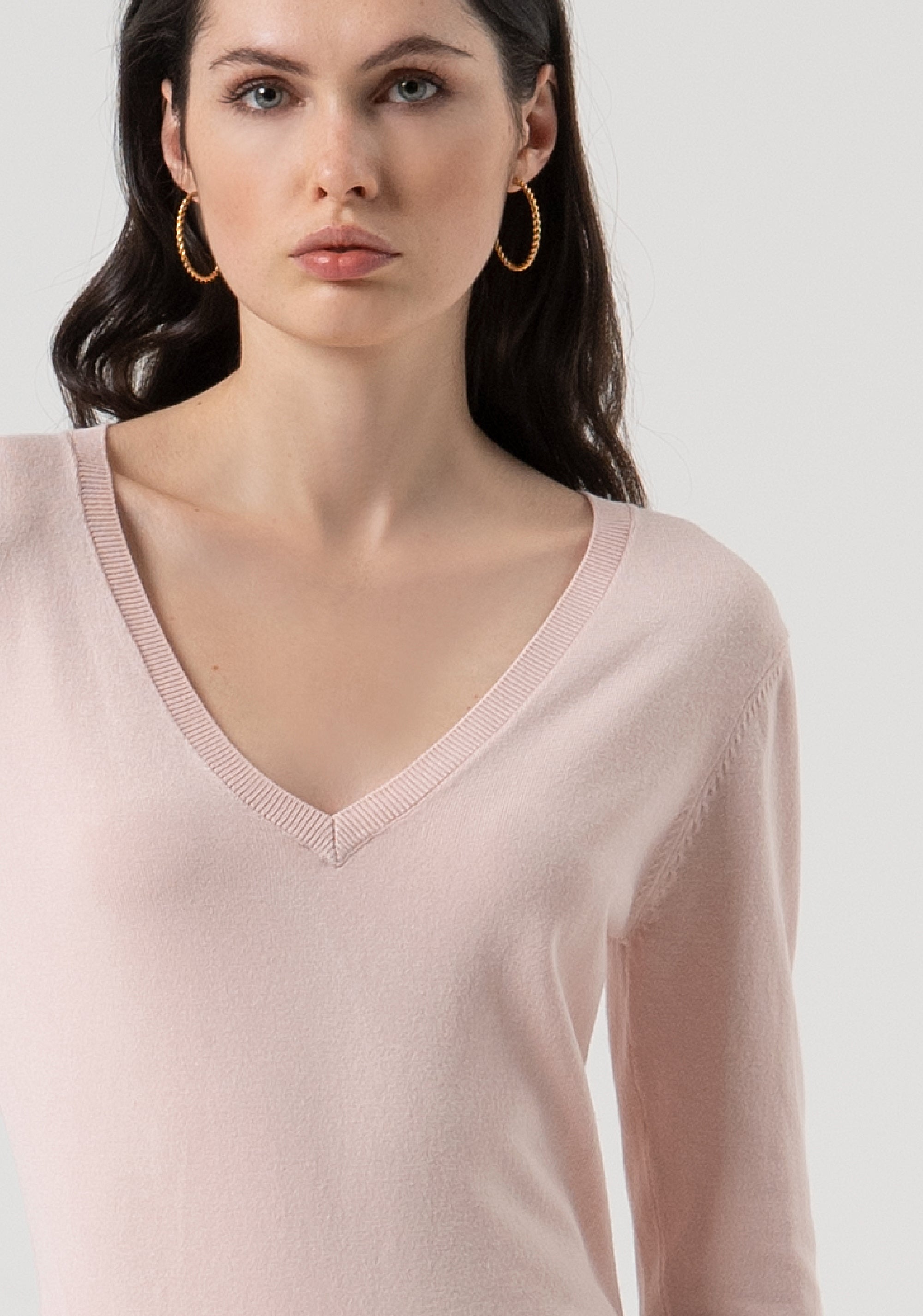 Knitwear regular fit with V-neck drop Fracomina FR25WT7002K42101-Q93-2