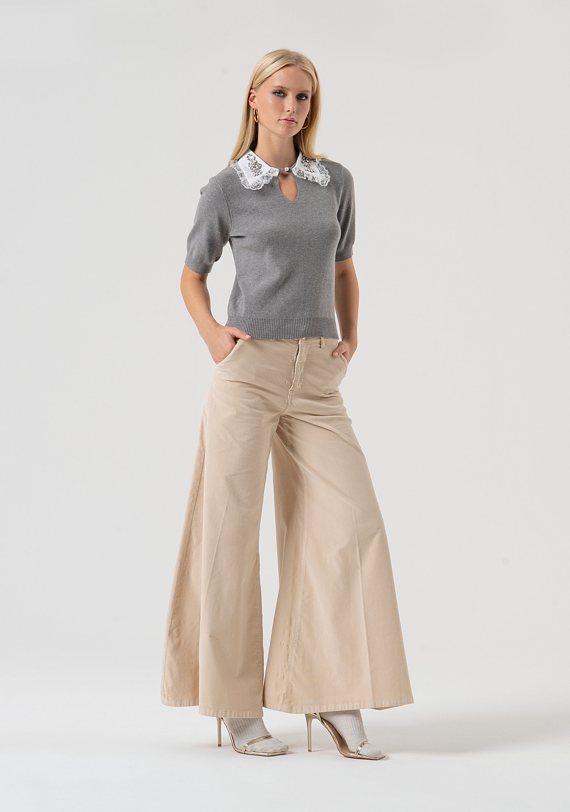 Knitwear regular fit with short sleeves Fracomina FR25WT7006K50401-T65-4