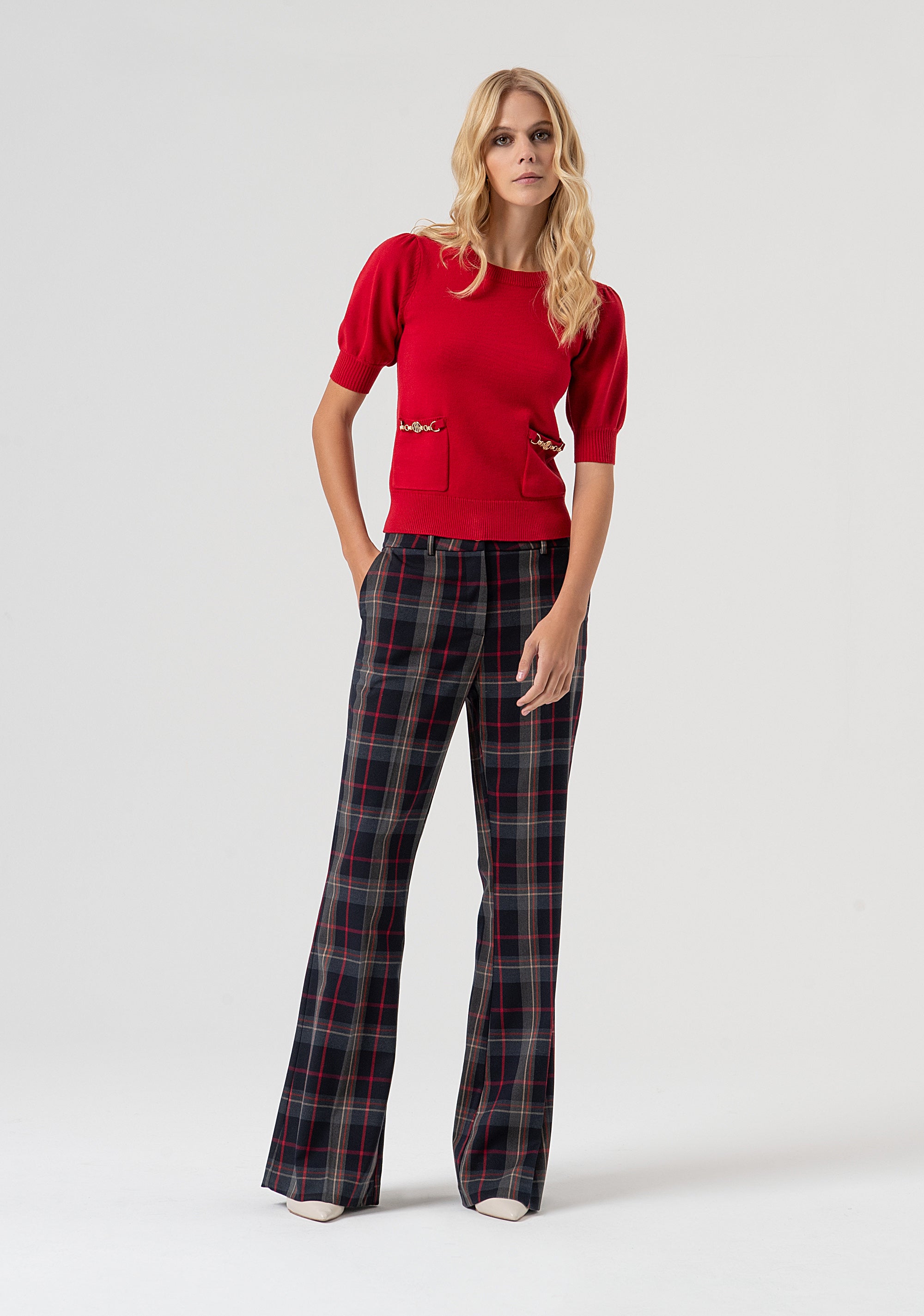 Knitwear slim fit with short puffball sleeves Fracomina FR25WT7019K55601-T51-5