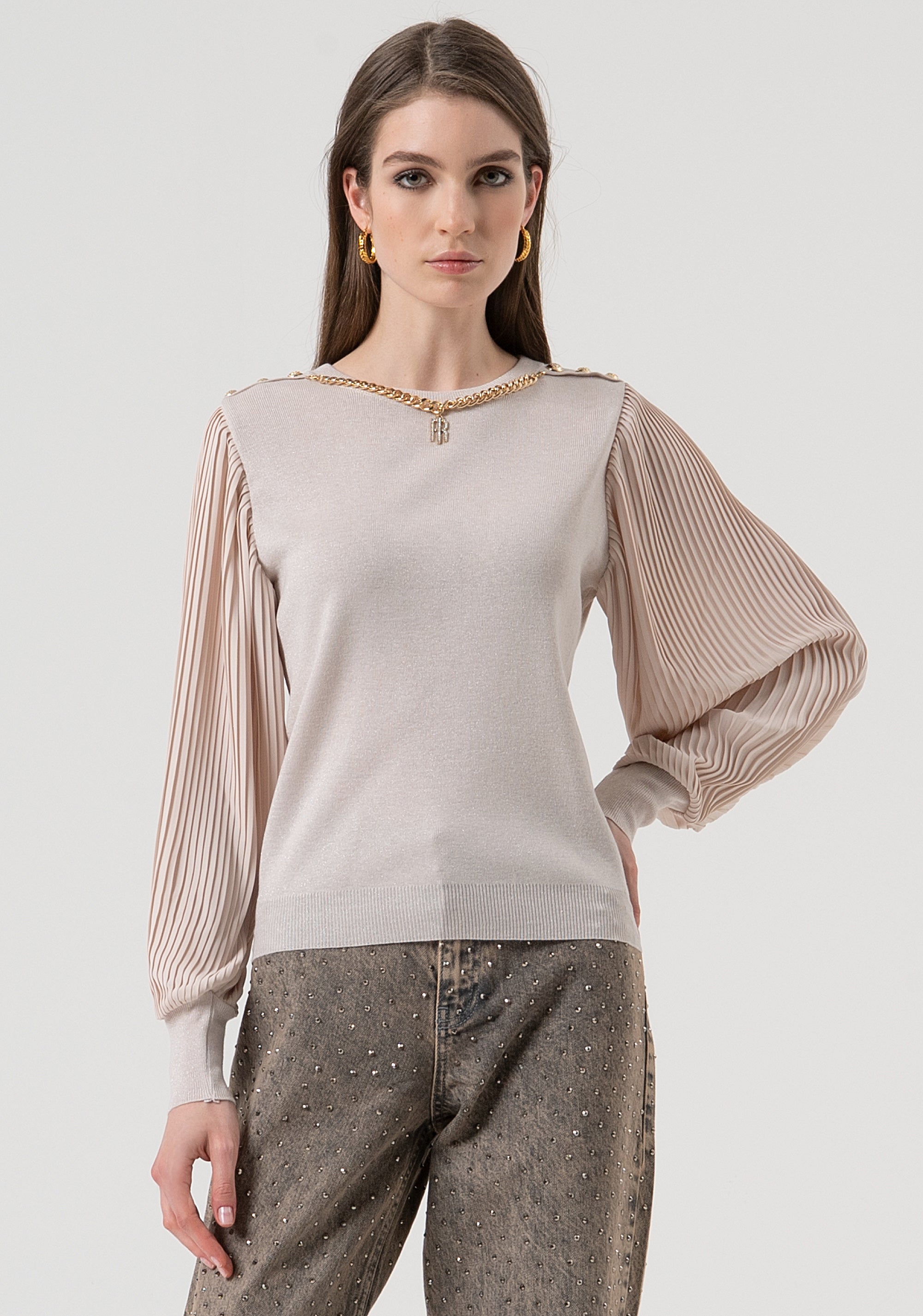 Knitwear regular fit made in wool and lurex Fracomina FR25WT7027K459Q7-524-1