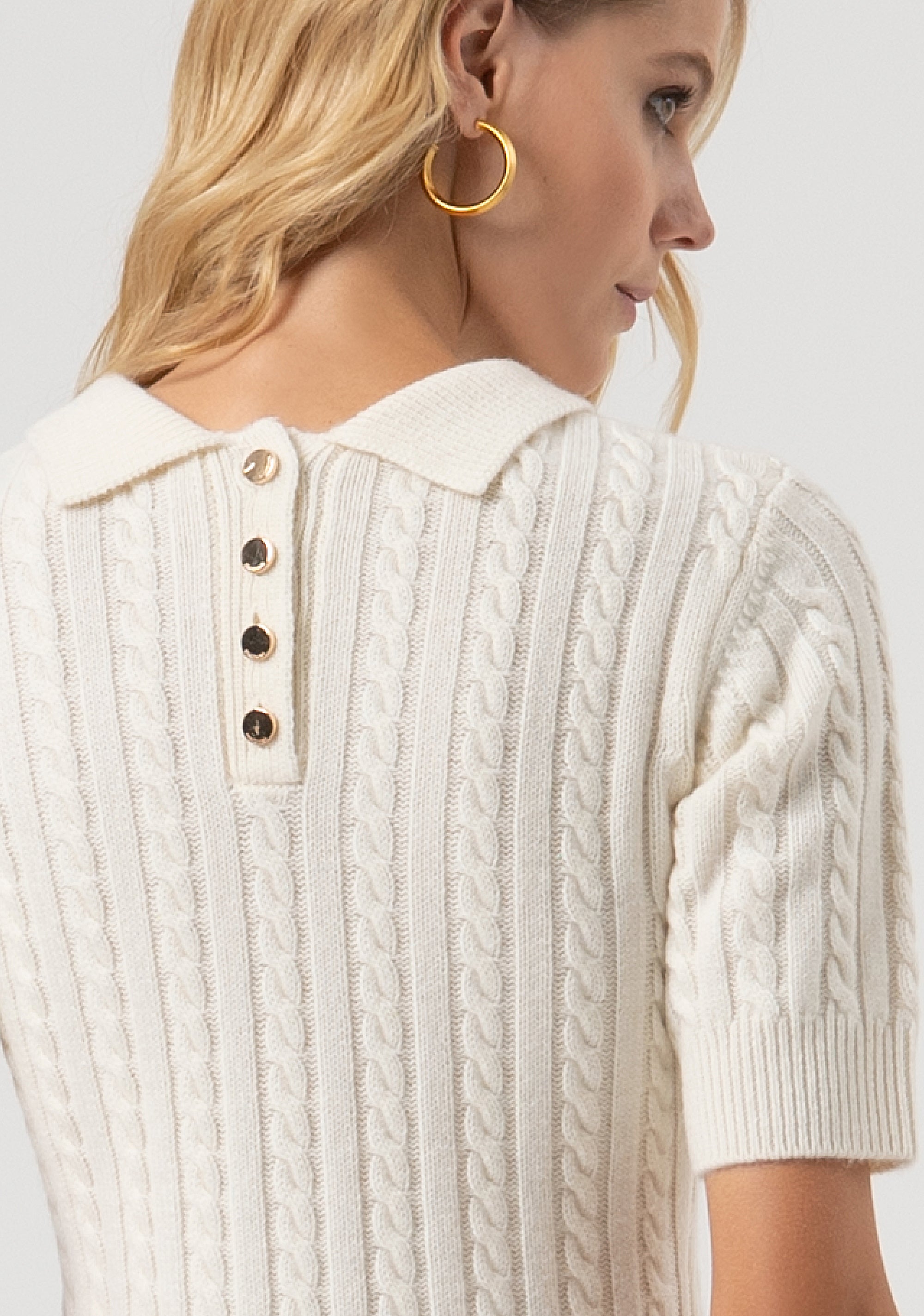 Knitwear slim fit with plaits and made in wool and cachemire Fracomina FR25WT7033K53201-108-5
